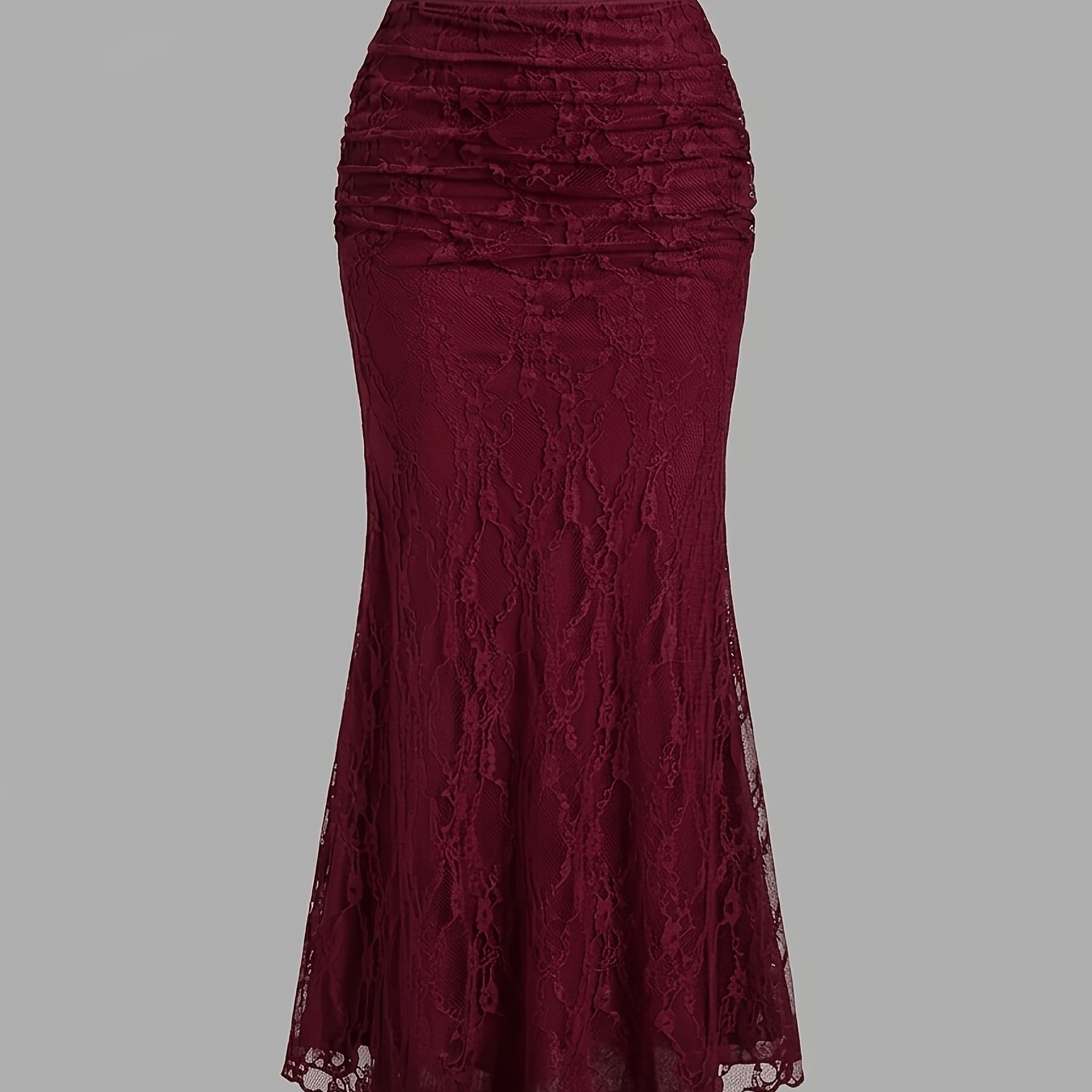 TEMU Jupe sirène en dentelle de style français haut de gamme pour femme, jupe longue coupe ajustée pour les et