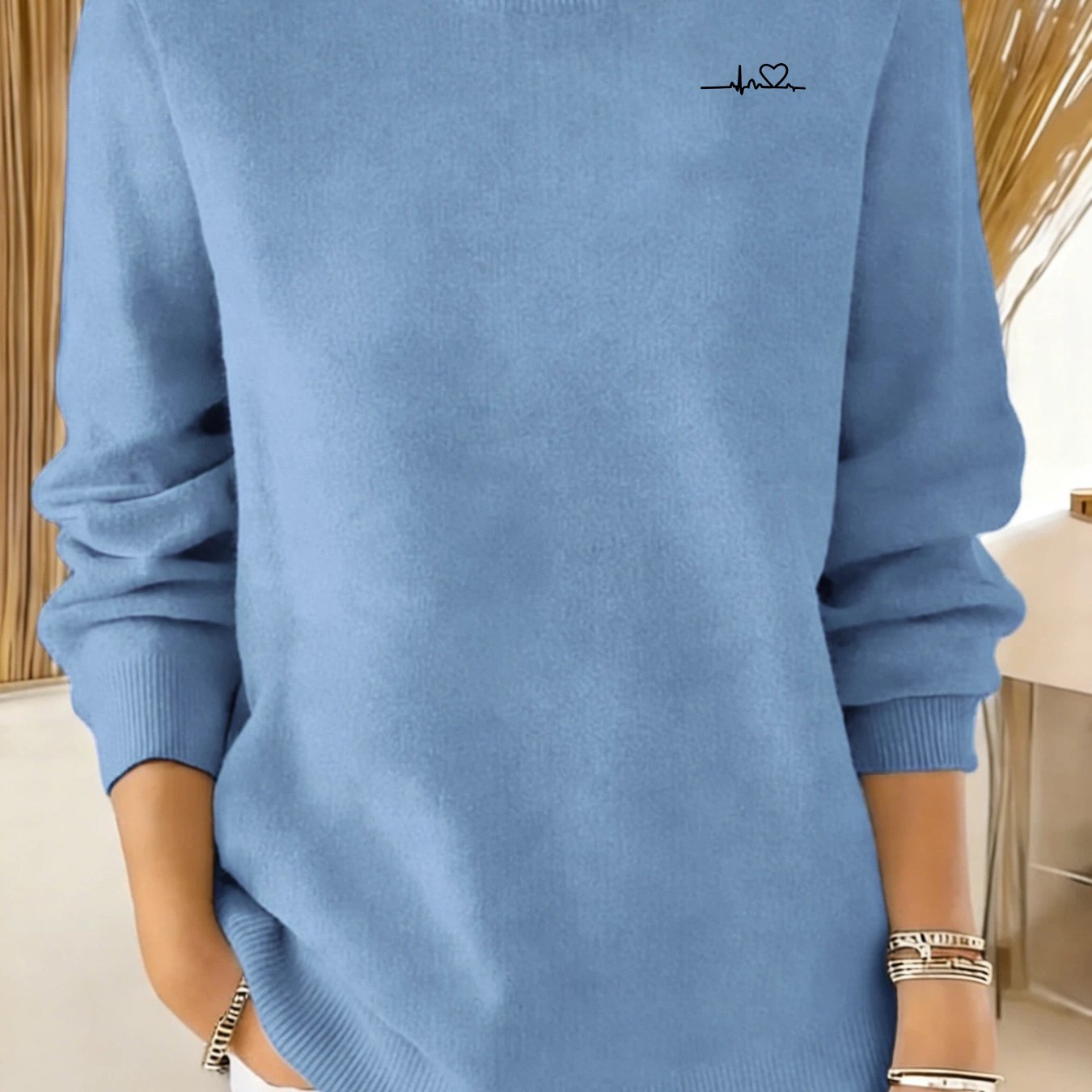 TEMU Autumn/winter Women's Sweater, Versatile For Home And , Soft, Comfortable, And Machine Washable