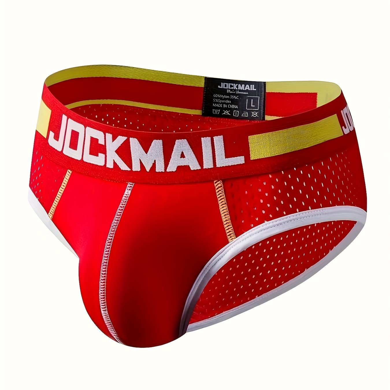 TEMU Jockmail Men's Briefs Mesh Breathable Comfortable Underwear For Running Sports Spring And Summer
