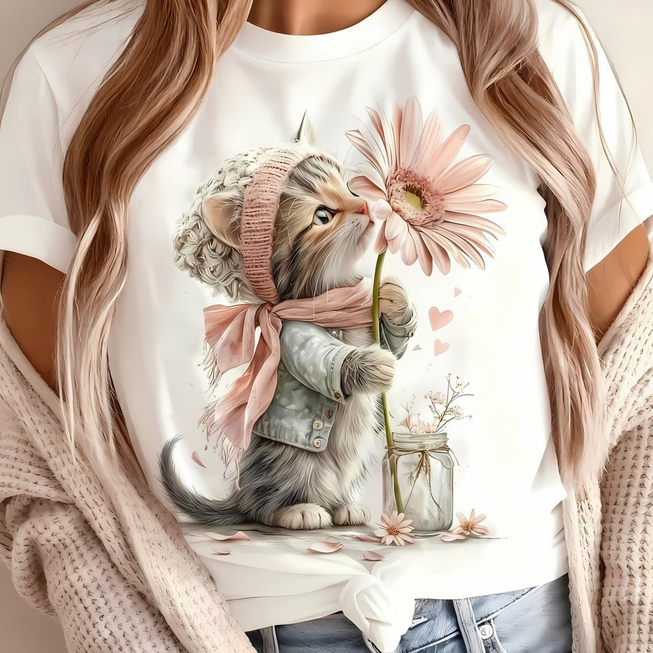 Image of Women's Casual Crew-neck T-shirt - A New Arrival For Spring/summer, Offering A Stylish And Relaxed Look. Featuring Designs, Perfect For Holidays And Festive Occasions. Local Delivery
