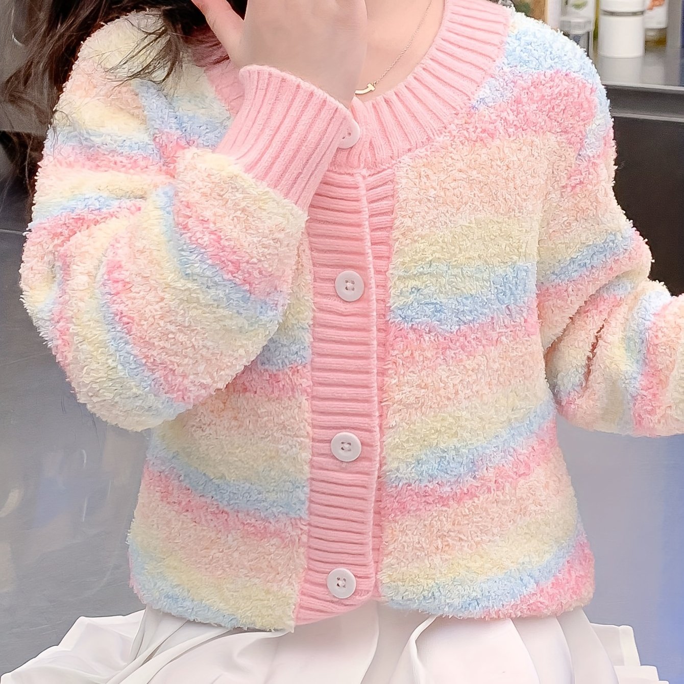 Image of Girls' Knitted Cardigan, Small And Medium-sized Fashionable And -style Spring And Autumn Season, Small Fragrant Style Sweater Top, Long Sleeves, Christmas, Halloween