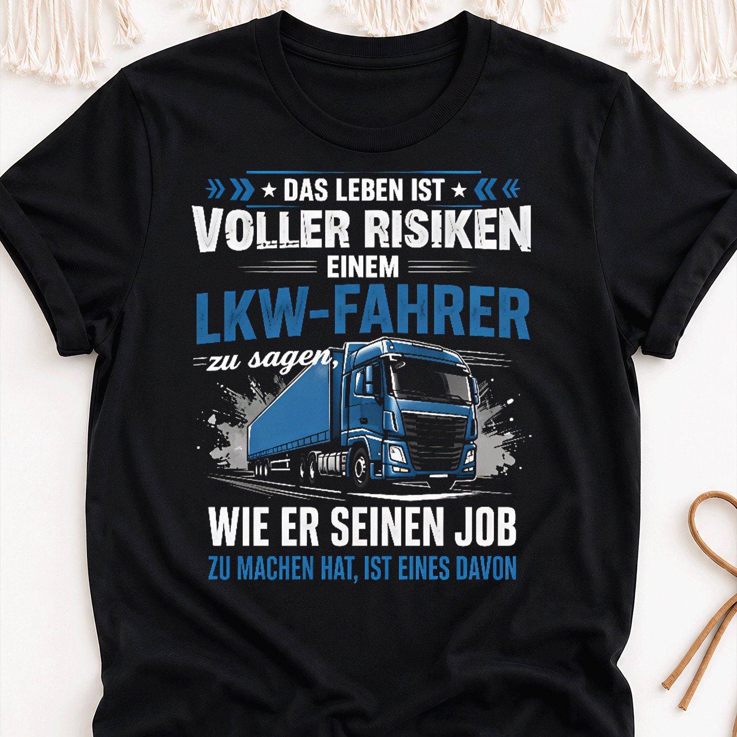 Image of Funny German Truck Driver Saying T-shirt - "the Is By Trucks" Retro Y2k Oversized Unisex Tee With German , Baggy Fit For , Hot Transfer Print Streetwear Gift Suitable For Truckers &