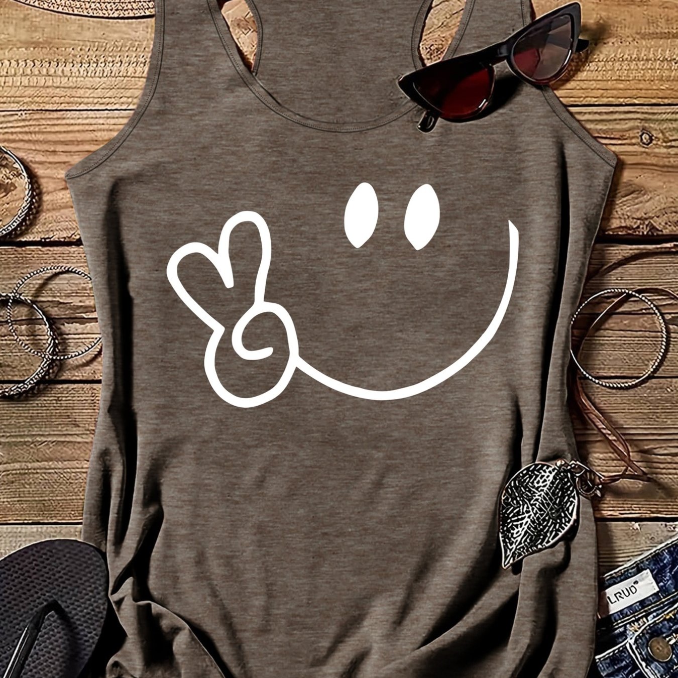 TEMU Fashion Women's Round Neck Tank Top Sign And Print, Model Pb-211