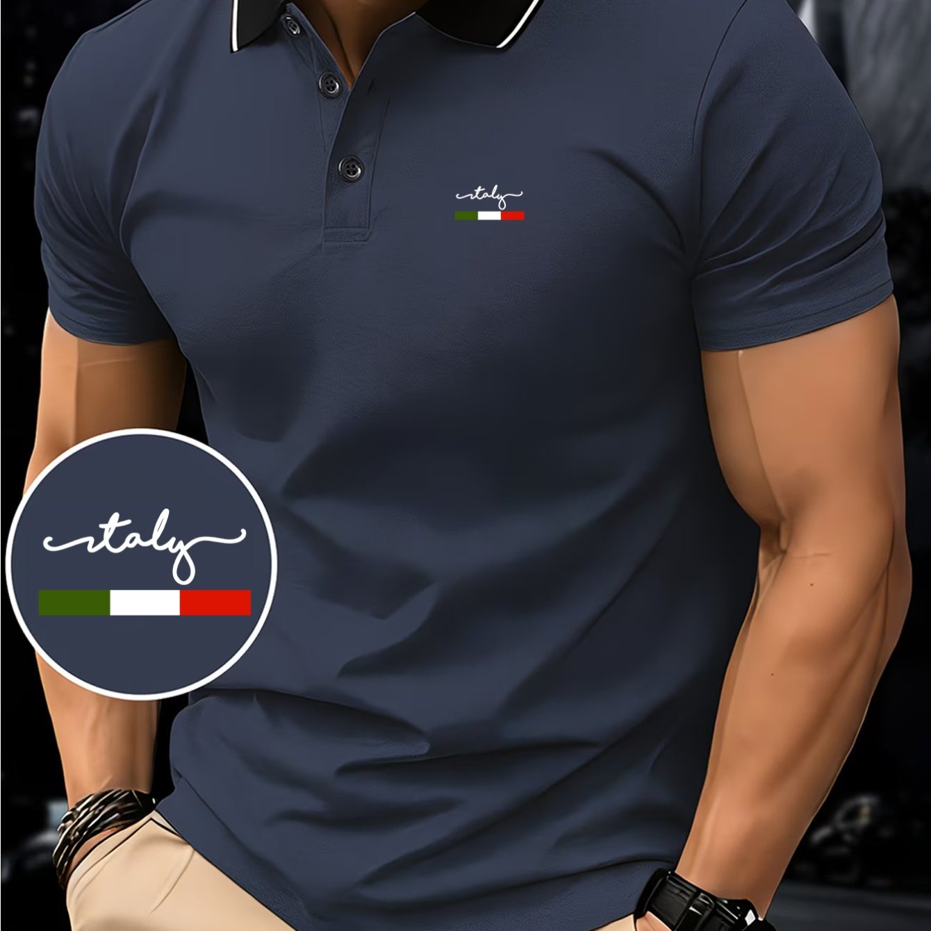 TEMU Polo da a maniche corte con stampa premium facile da leggere, per golf e attivit� estive �� Utilizzabile in , perfetta per outdoor, abbigliamento