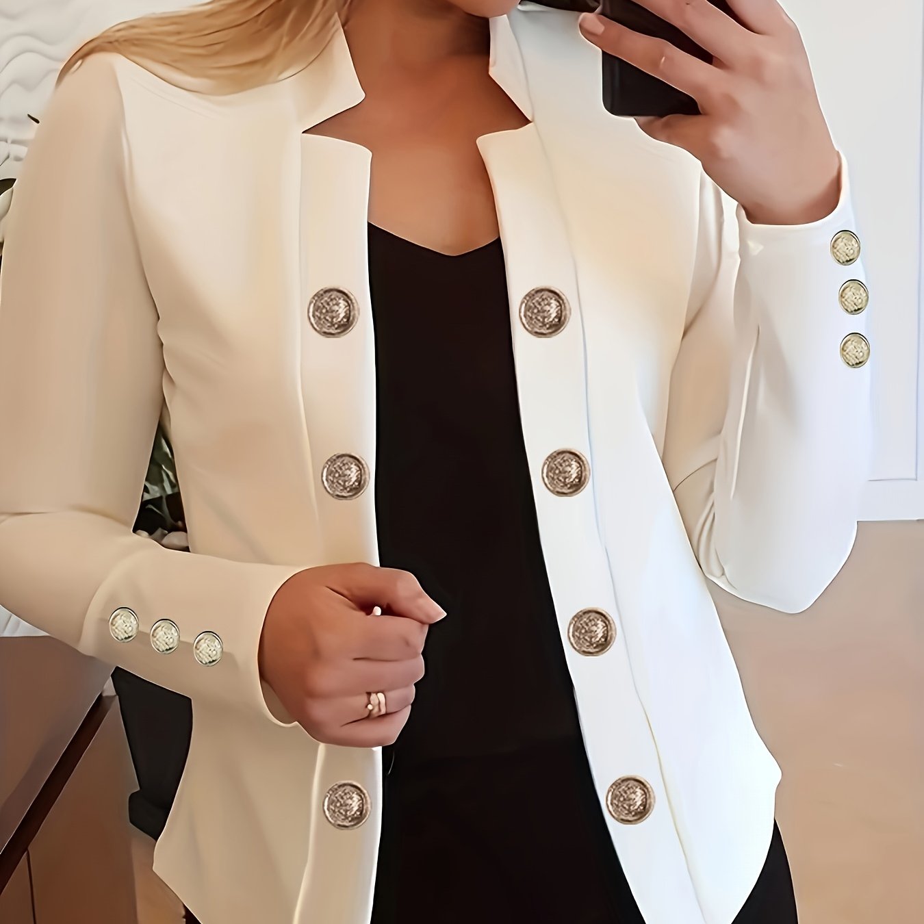E-shop Frühling Herbst Mode Einfarbige Damen Langarm Casual Jacke