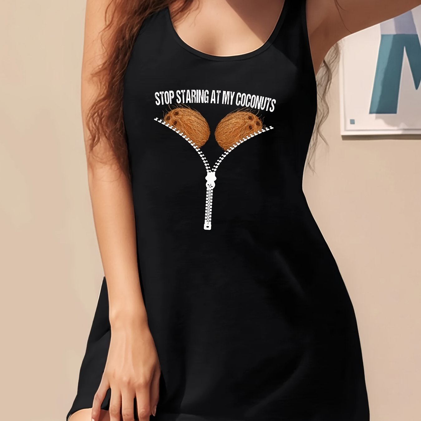   at my   beach summer coconut bra adult sleeveless dress spring summer casual vest dress fashion womens dresses