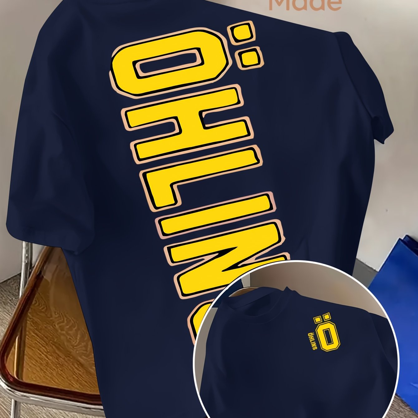 TEMU Men's Brand T-shirt - Iconic Print Summer Breathable Regular Fit Round Neck Tee Suitable For Car Enthusiast Apparel, Casual Wear & Themed