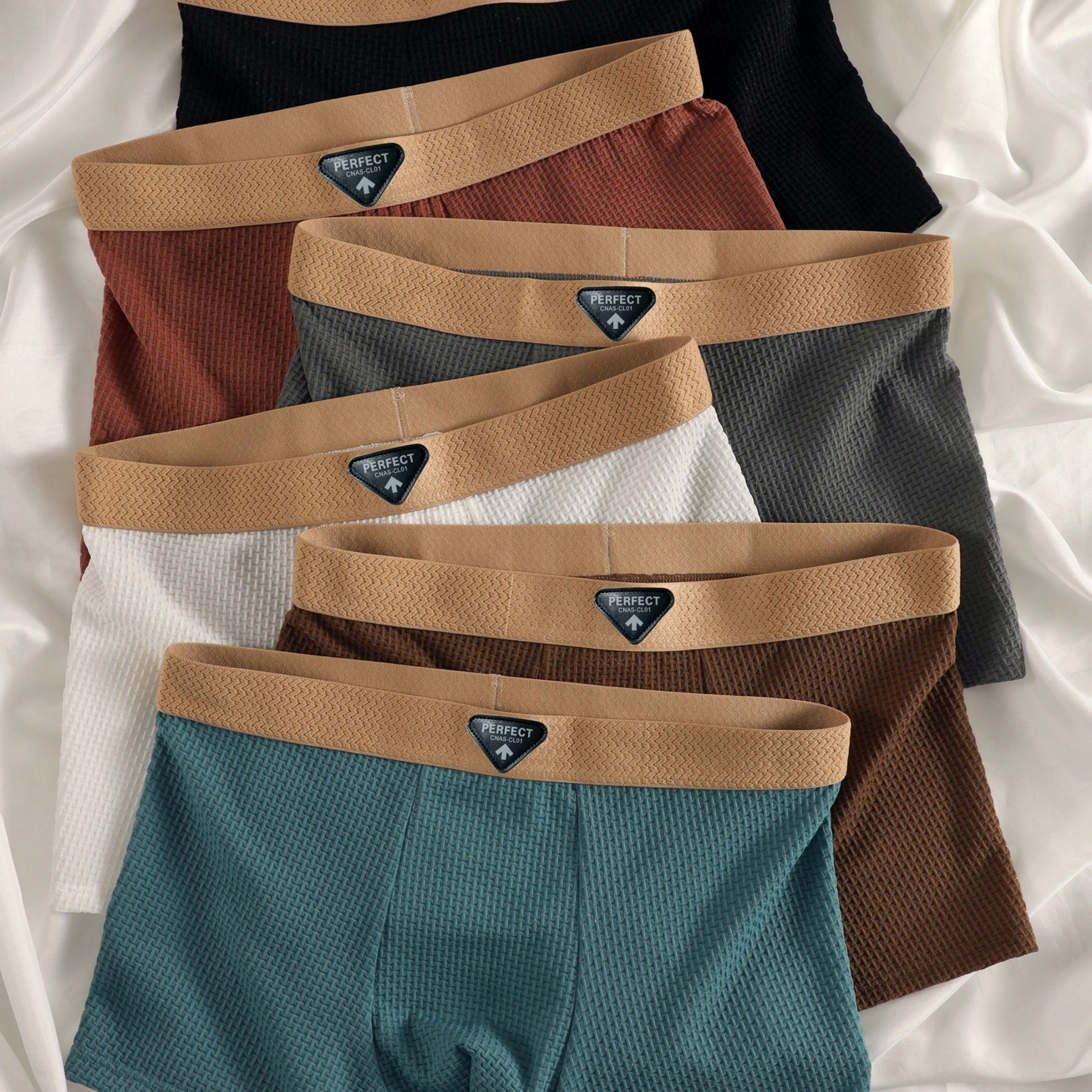 TEMU 6pcs Men's Underwear, Breathable Polyester And Spandex Briefs, Men' Underwear, Casual Knit Fabric, Men's Elastic Comfortable Underwear, Print