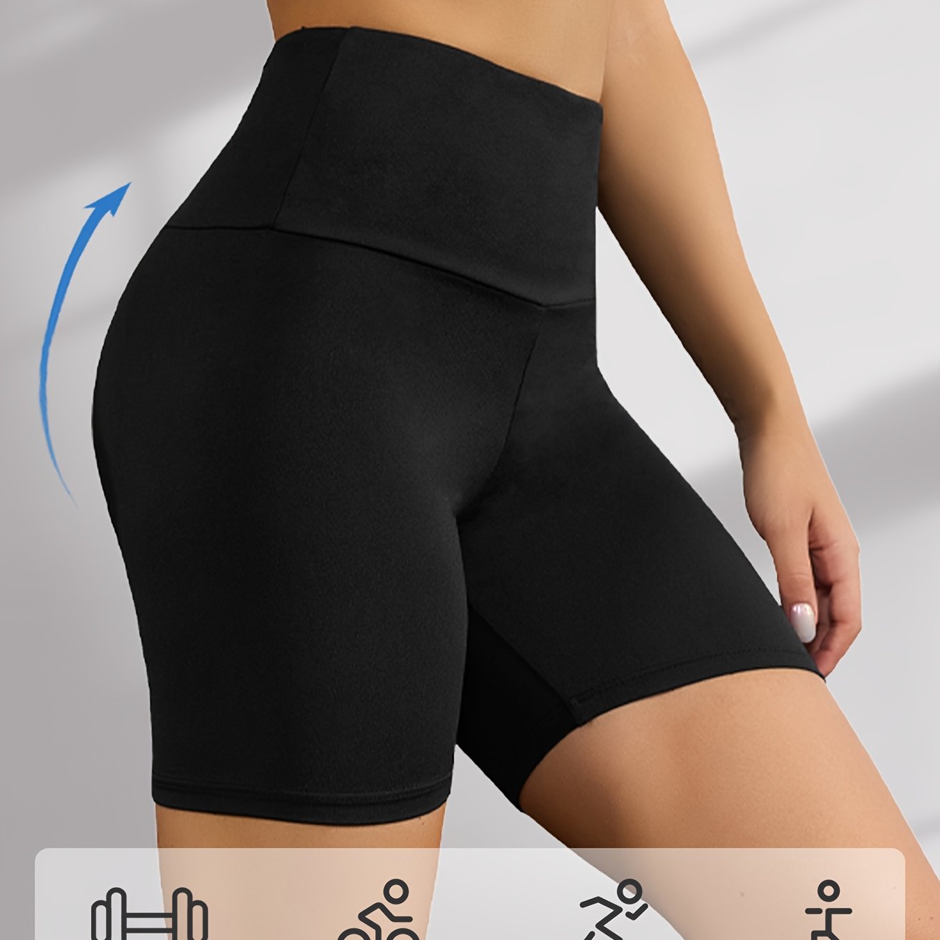 Image of Women' 6" High Waisted Rider Workout Shorts - Full Coverage No Yoga & Shorts, Athletic Wear Suitable For Workout, Gym, Outdoor Activities