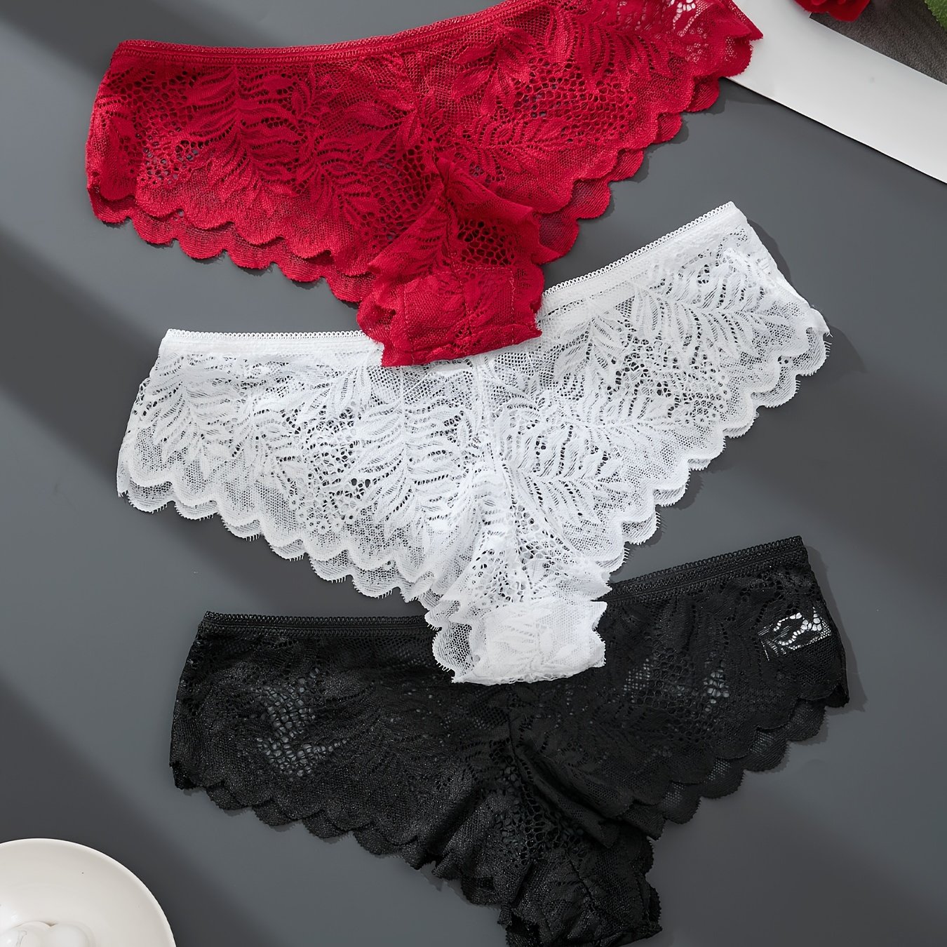 Image of 3pcs Women's Panties Fashion Lace Women's Panties Trend Pure Desire Daily Dating Wear Women's Panties