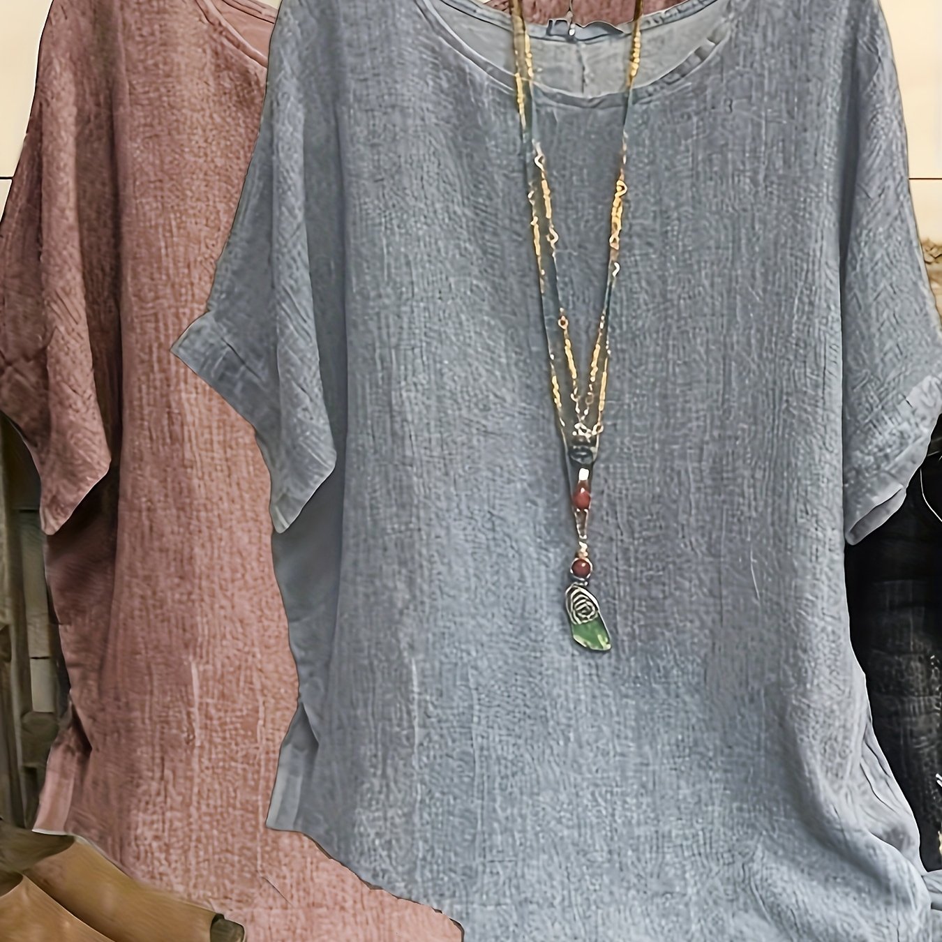 Plus Size - Plus Size - 2pcs Plus Size Women' Casual Short Sleeve Tops