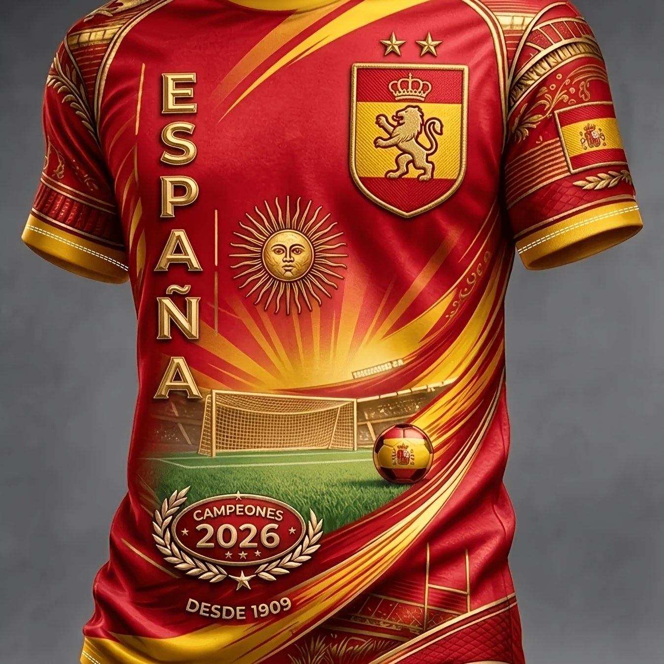 TEMU Camiseta con diseño estampado sin , de moda y cómoda de , top deportivo casual con forma de español, adecuada para uso diario al de entusiastas