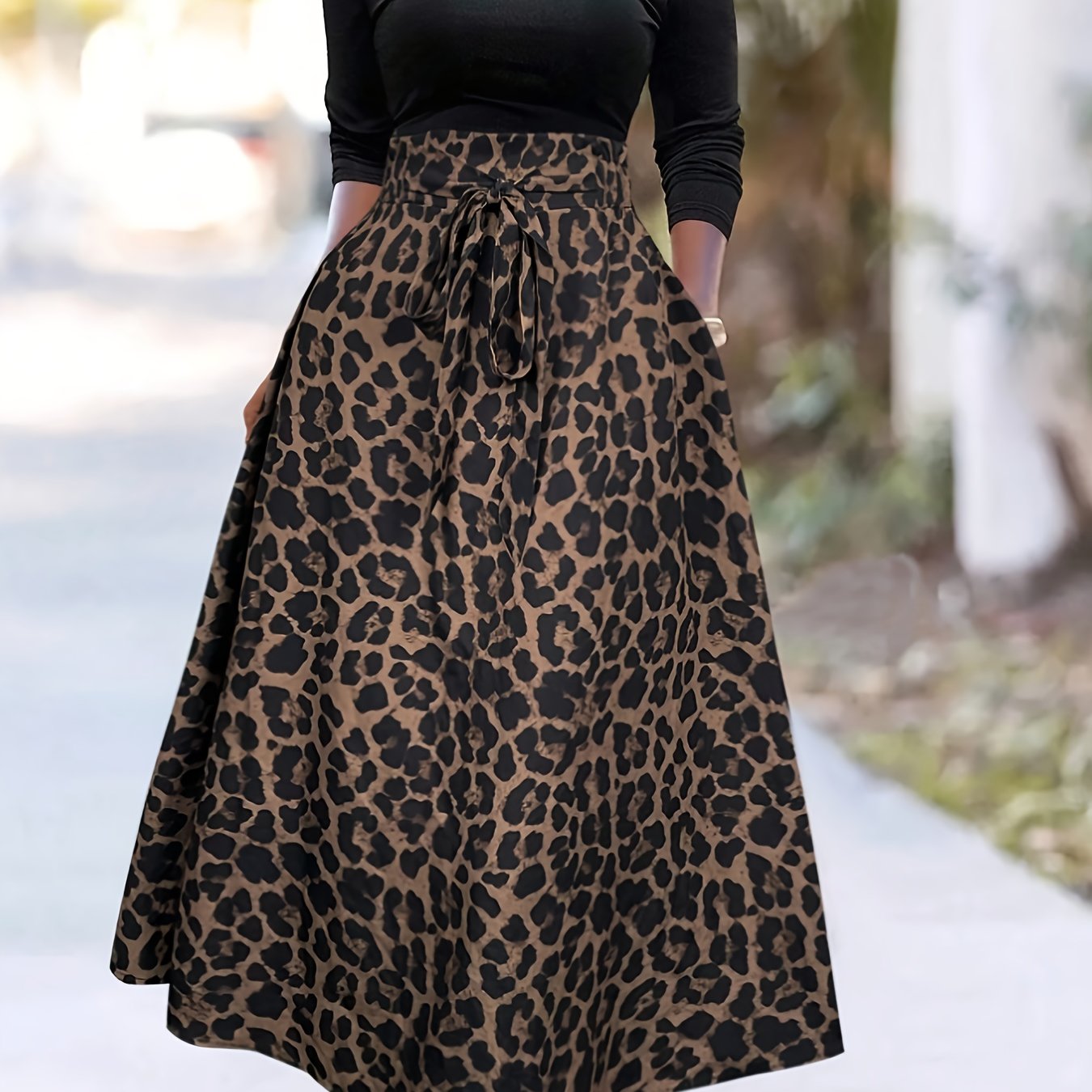 TEMU Leopard Print Skirt