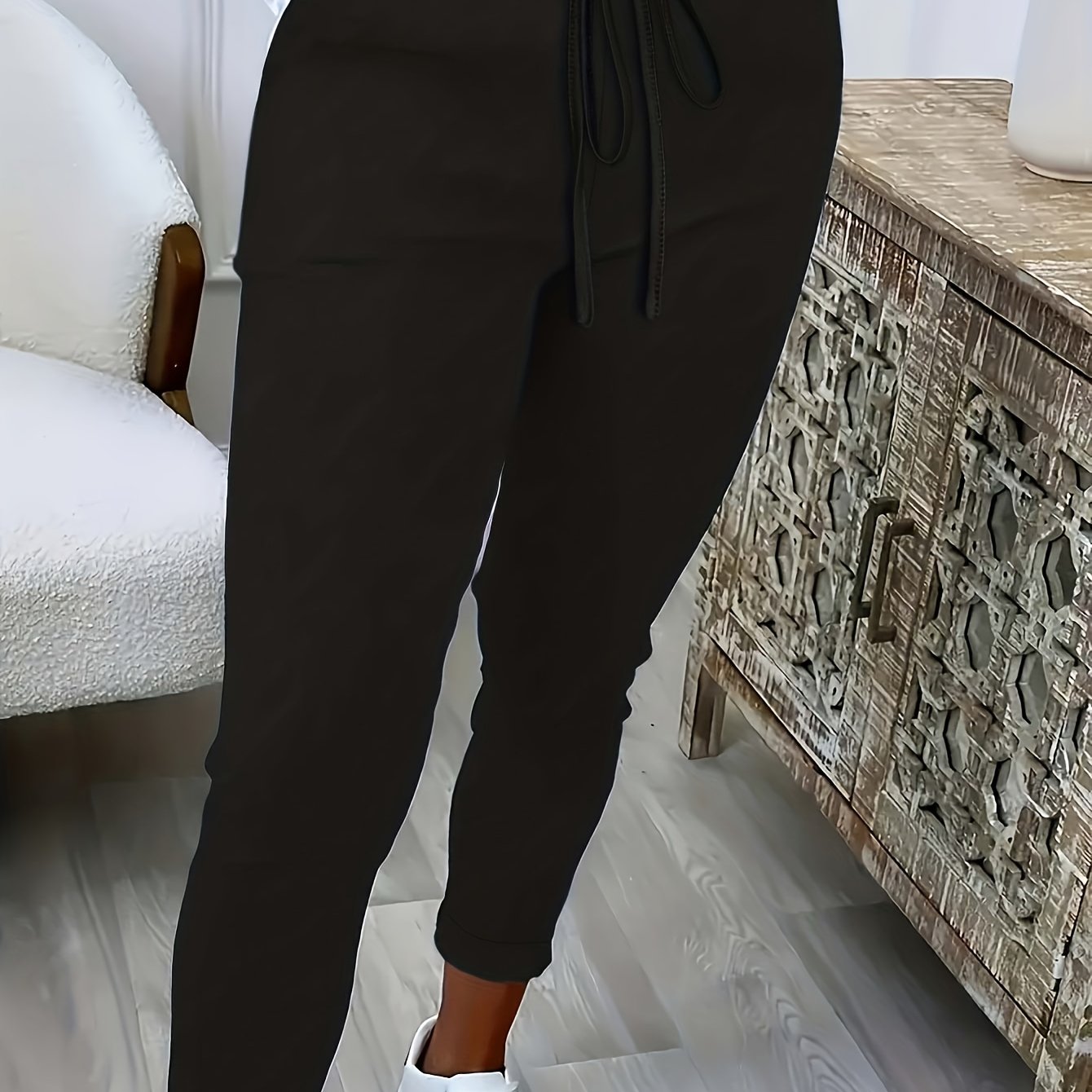 E-shop Leggings in Übergröße für Damen, S-Hose – Hellgraue, weiche, bequeme, dehnbare Freizeithose – Geeignet für das Pendeln im Frühling/Herbst,