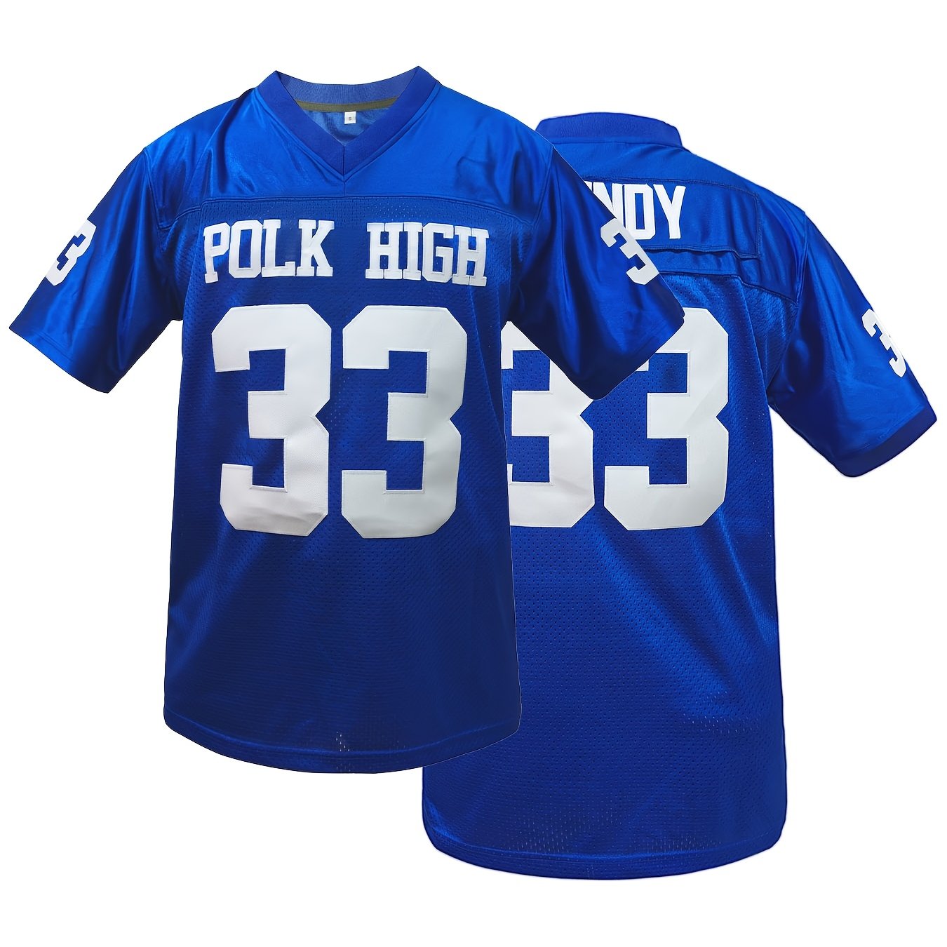 Men's High #33 Football Jersey - Breathable & -neck, Short Sleeve Uniform For Training & Competition, Polyester, Machine Washable