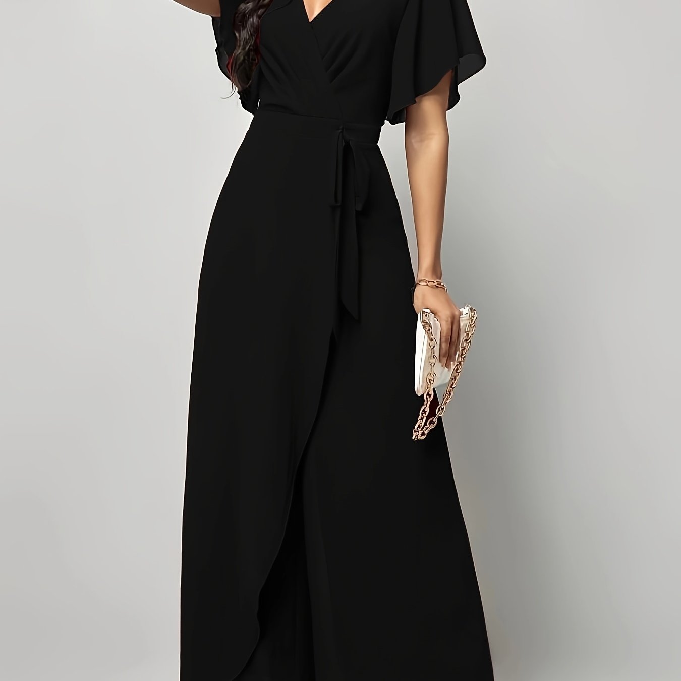 Sleeve Tie-front Jumpsuit