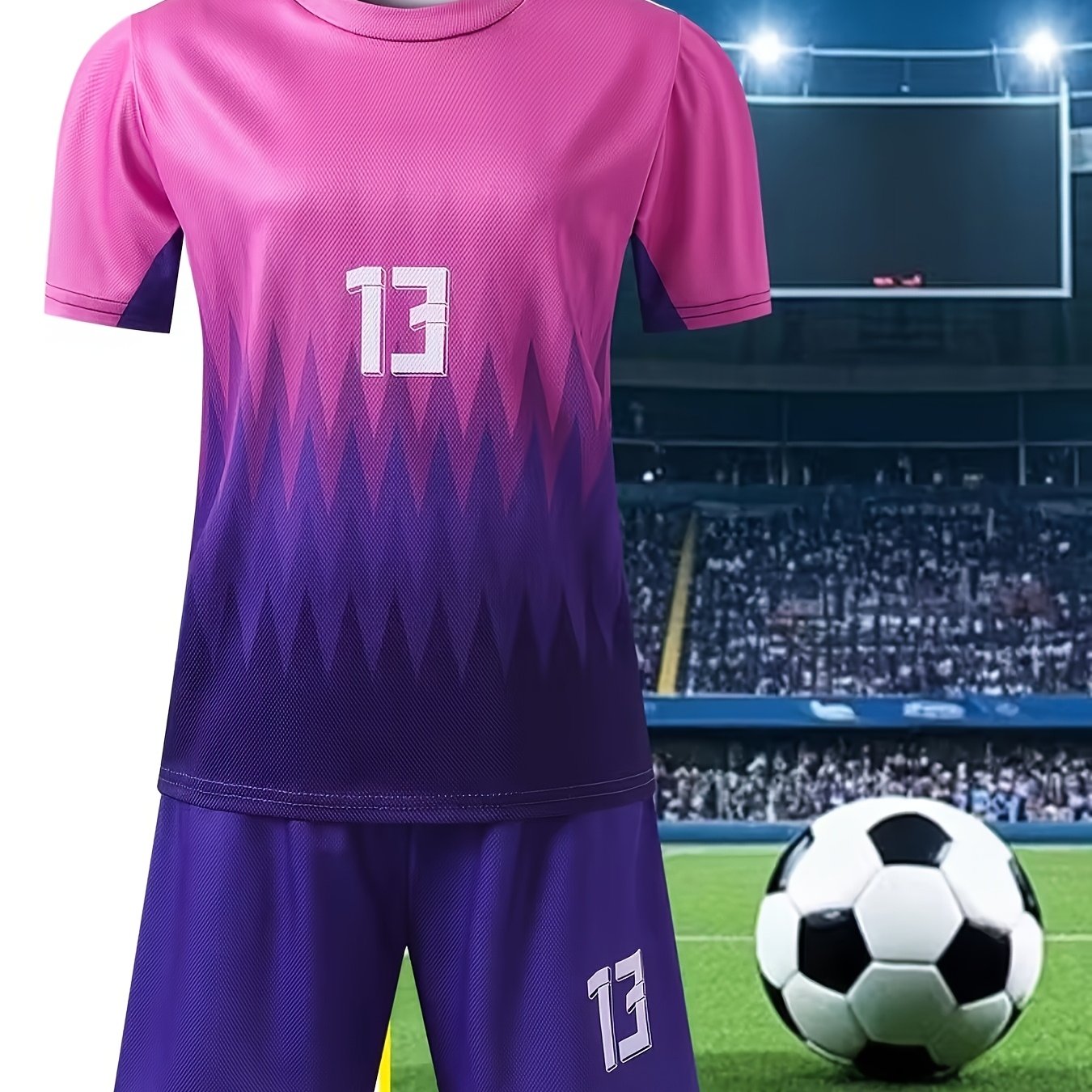 E-shop Jugendliches Schnelltrocknendes Fußballtrikot & Shorts Set | Leicht atmungsaktiv, Sportbekleidung für Sport, Training, Freizeit Teamaktivitäten,