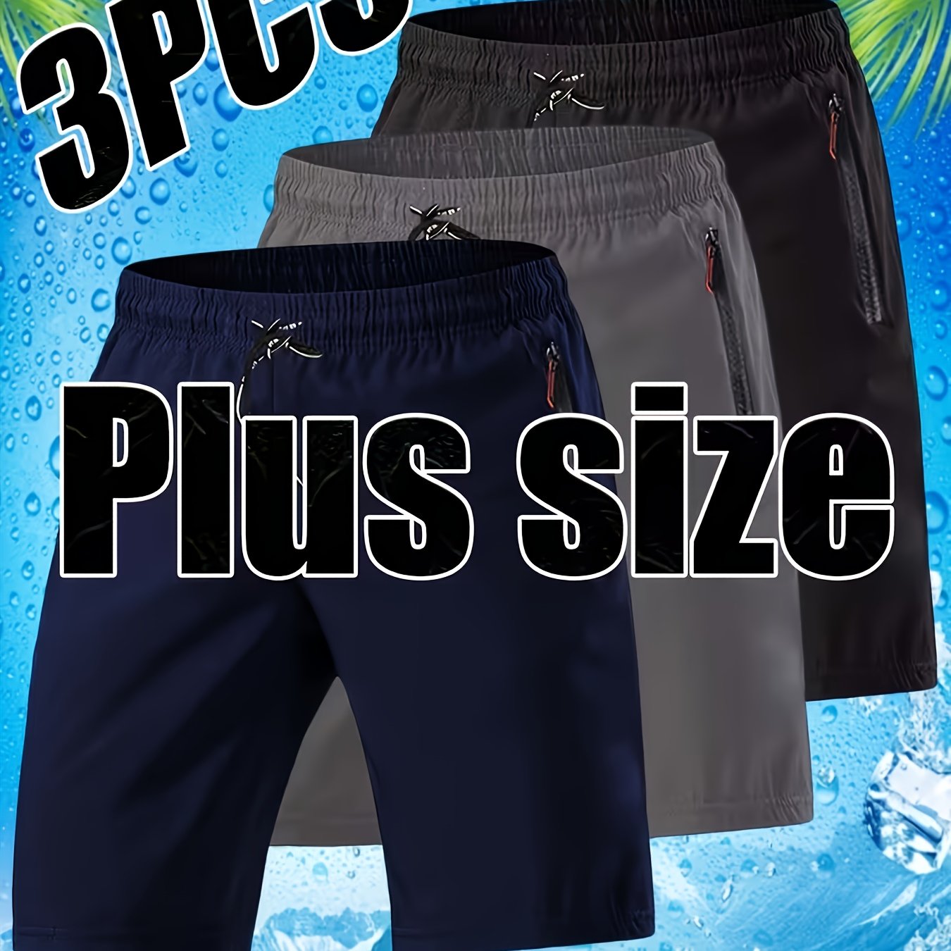 TEMU -piece Set Of Men's Minimalist Oversized Sports Shorts, Featuring Dual Side Zipper Pockets And An Elastic At The Waist, Summer Wear, Daily ,