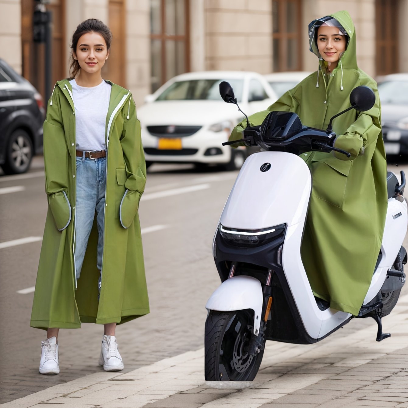 Image of Fashion Raincoat Travel And Cycling Raincoat Multi-functional Thickened Raincoat Outdoor Poncho Women's And Men's Raincoats