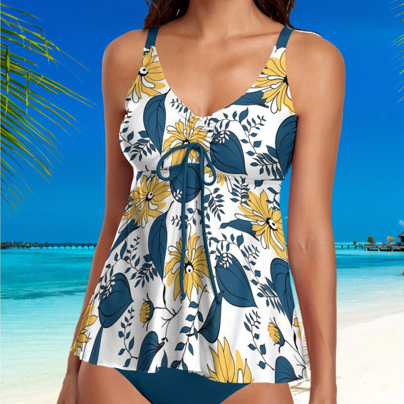 Swimming Top Womens Flowy Tankini Tops Only Modest Bathing Suit