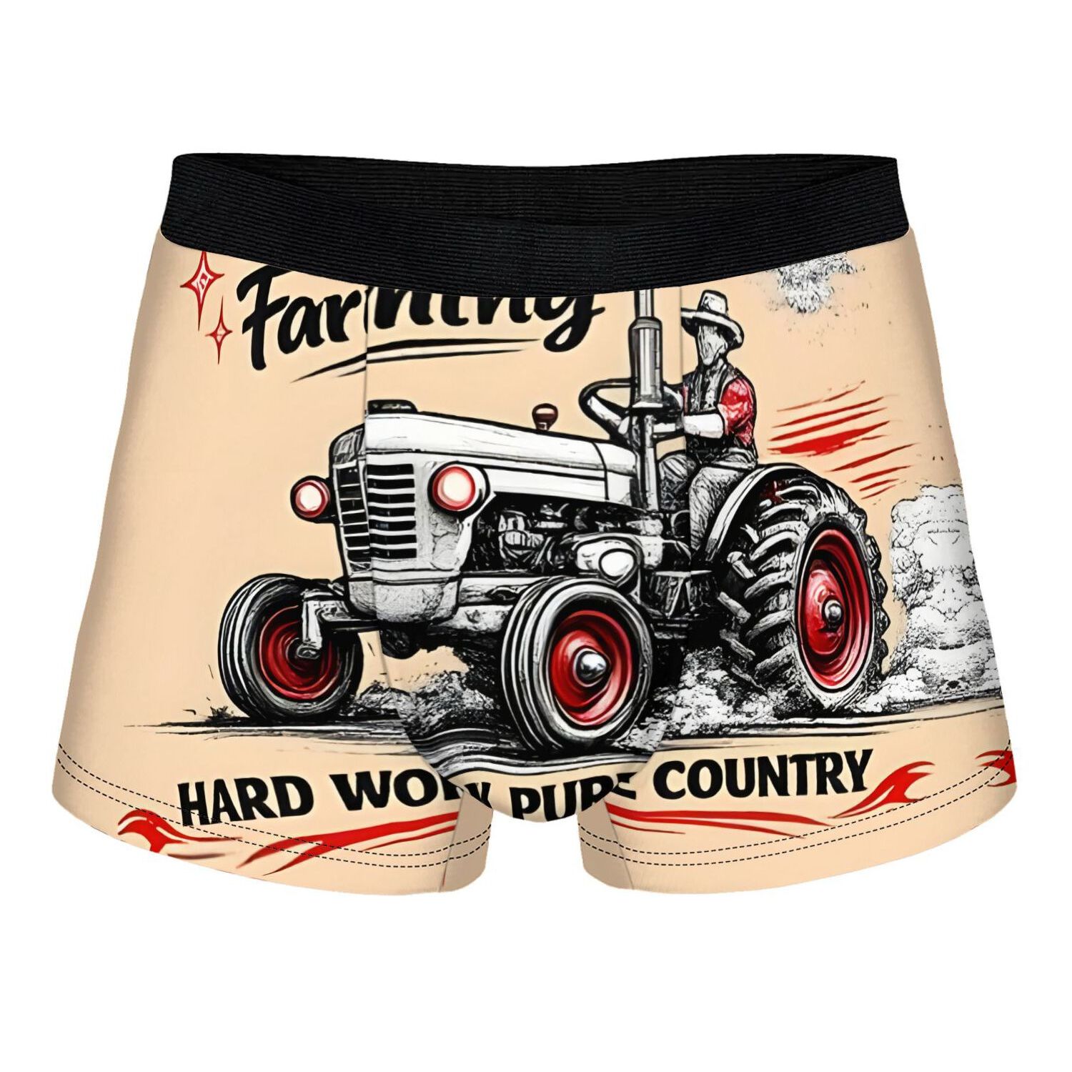 TEMU 2d Print Design Ai Underwear With Printed Design, Boxer Underwear, Machine Washable, Great Gift For Husband