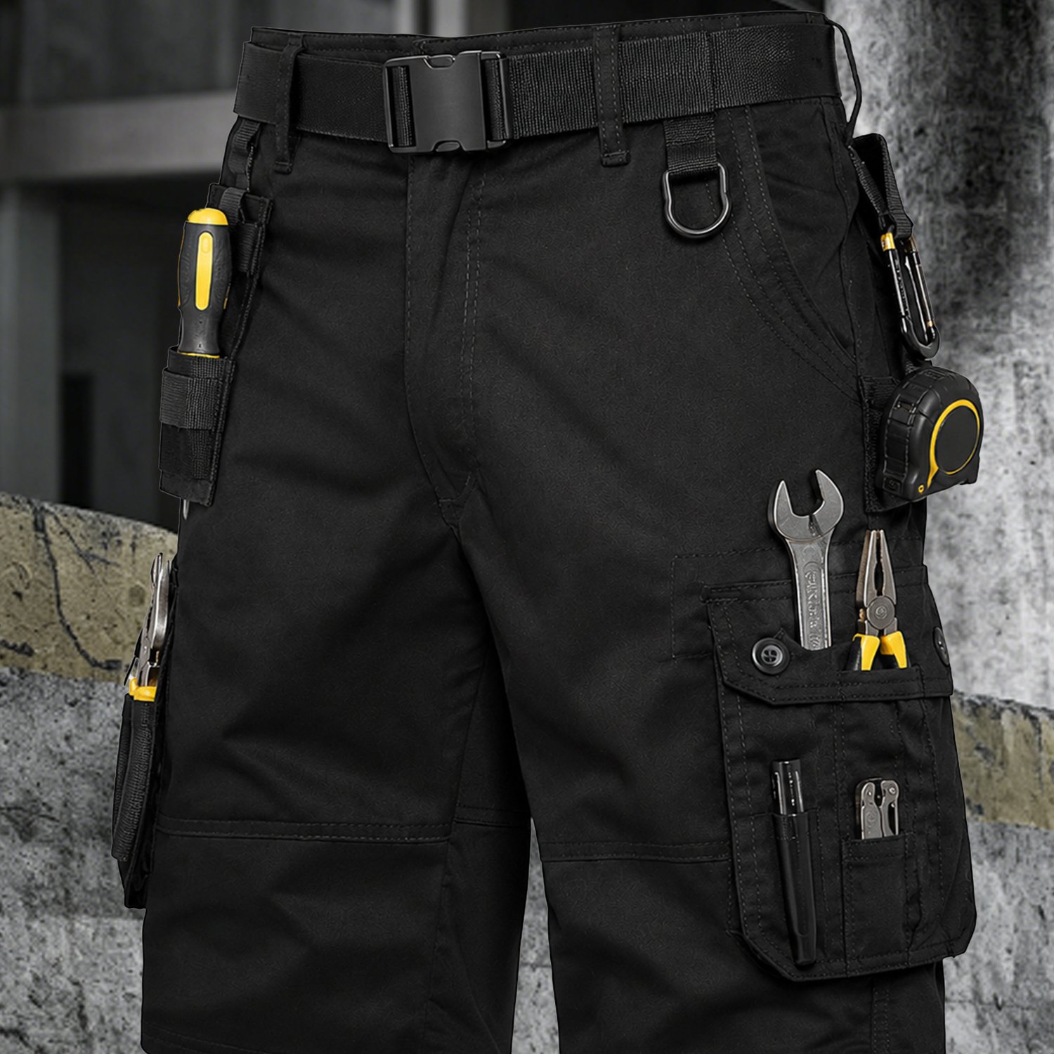 TEMU [5 Colors Optional] 1pc Men's Large Size Tooling Shorts, Breathable, Wear-resistant And Comfortable, Multi-functional Multi-pocket Large Size