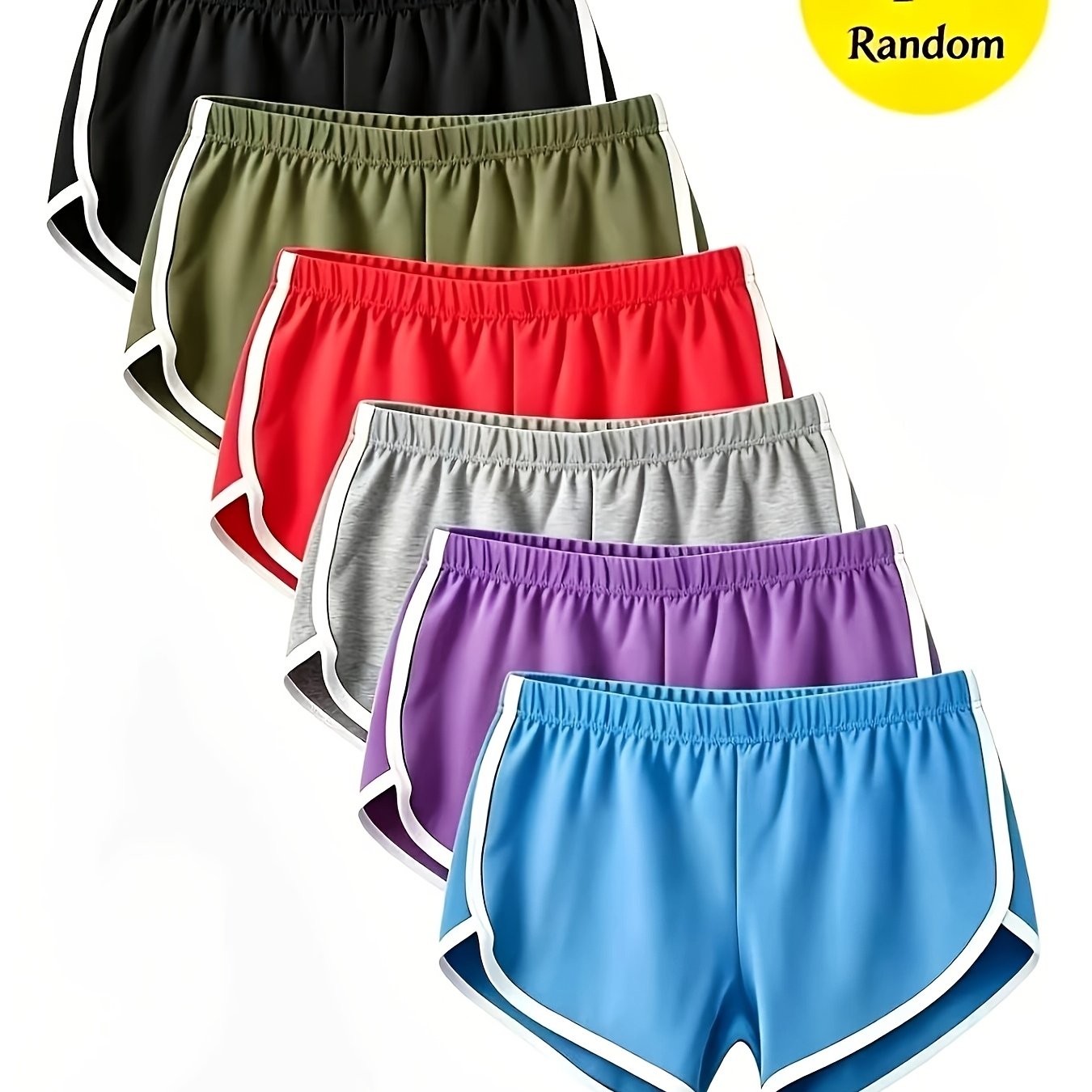 TEMU 6-pack Women's Casual Sports Shorts, High Waistband, Sexy And Form-fitting Breathable Shorts, Three-piece Sports Fitness Yoga Pants, Multiple