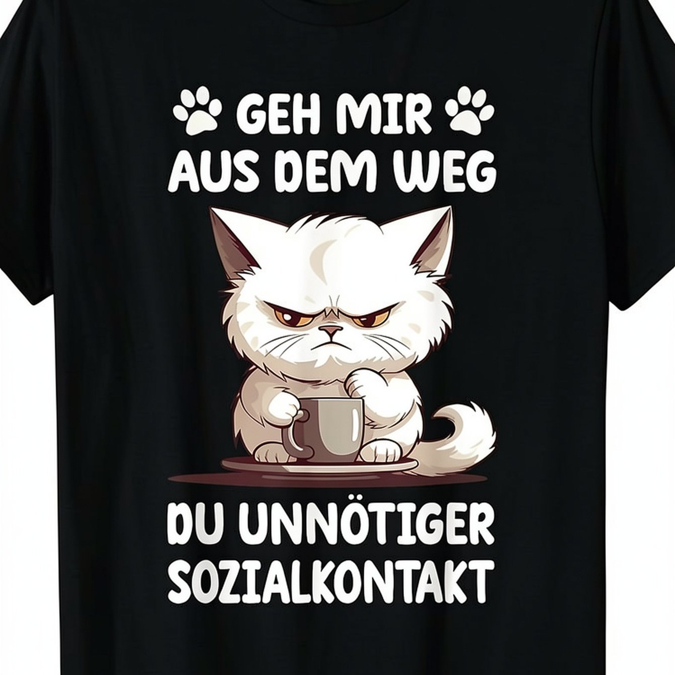T-shirt With German Text Alone You Social Contact [, Black