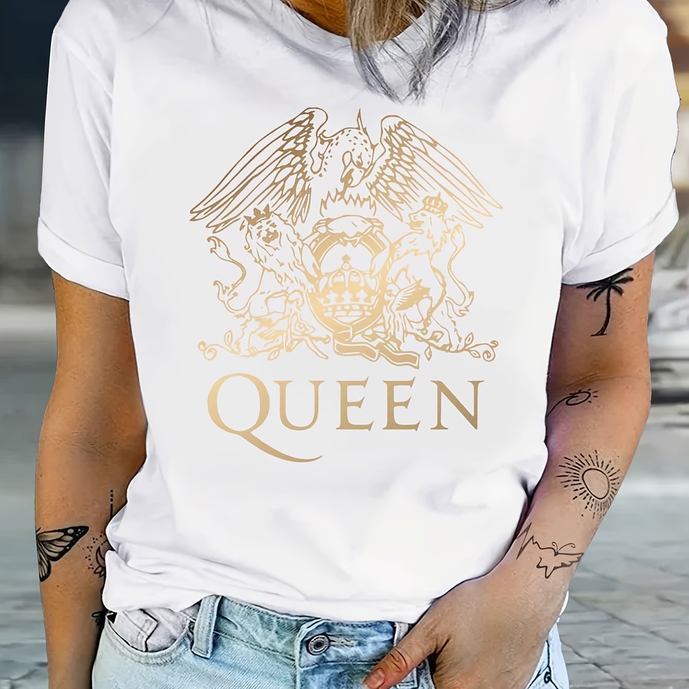 queen rock band printed fashion simple spring summer women's