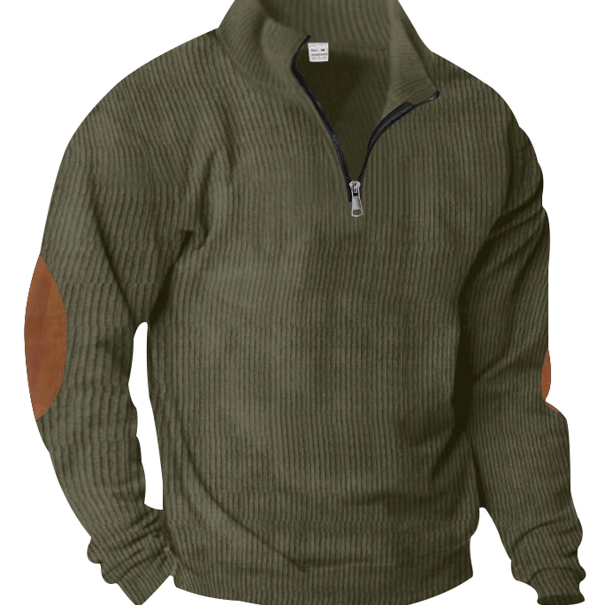 TEMU Corduroy Henley   - Half-zip Long Stand Top For /