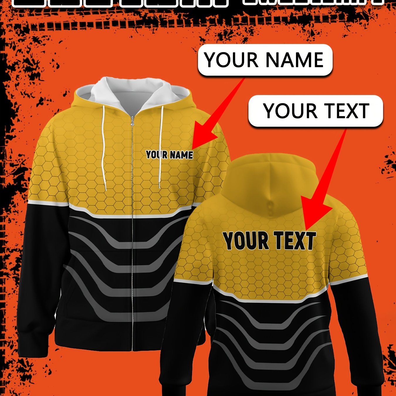 TEMU Custom Men's Honeycomb Striped Hooded Jacket, Lightweight Spring And Summer Sports Outdoor Coat, Suitable For Parties, Cycling, Fishing, Hiking,