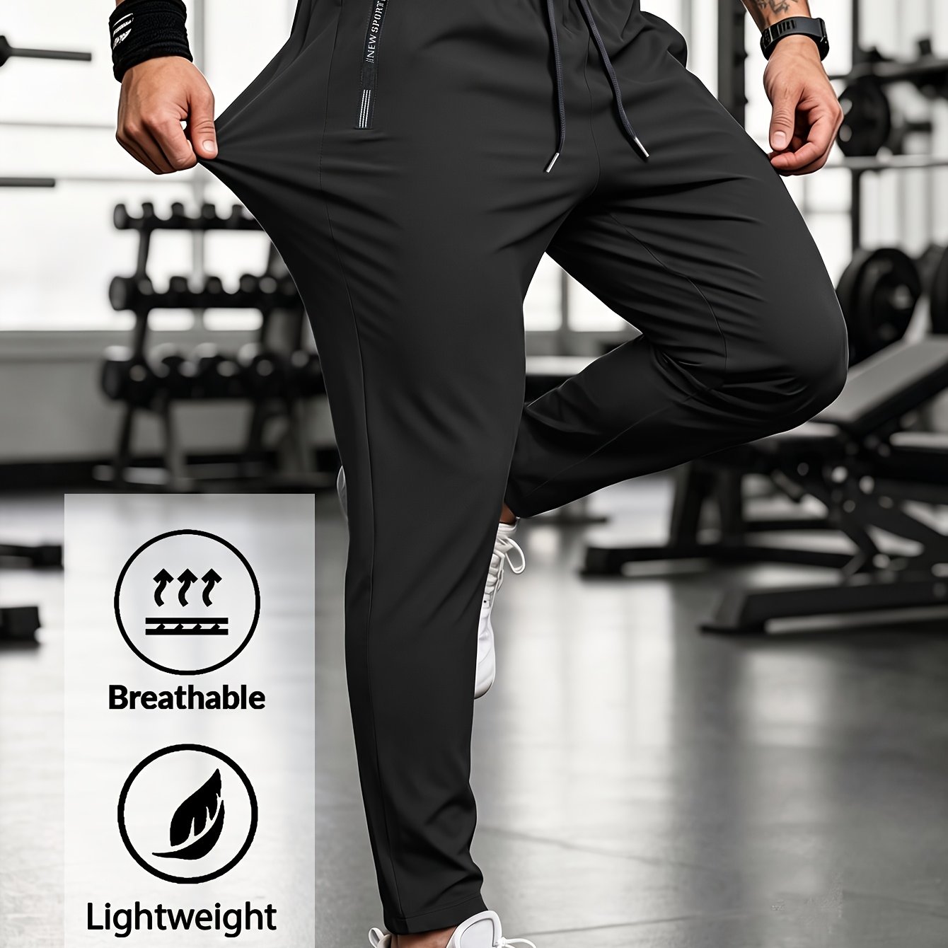TEMU Pantalones largos para hombre de secado rápido, transpirables, ligeros, elásticos y para toda estación, adecuados para viajes al , senderismo,