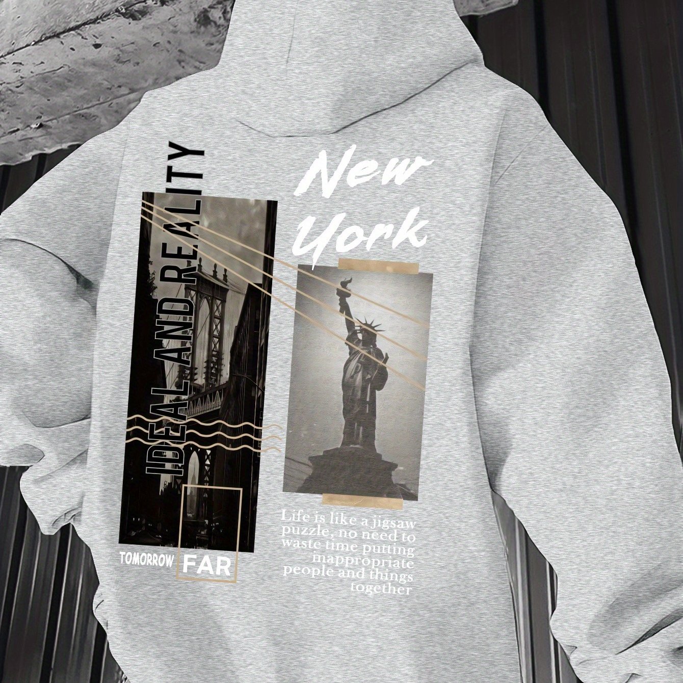 TEMU New Drawstring Hooded Sweatshirt, Men's Hoodie With Front Kangaroo Pocket, Men's Tops