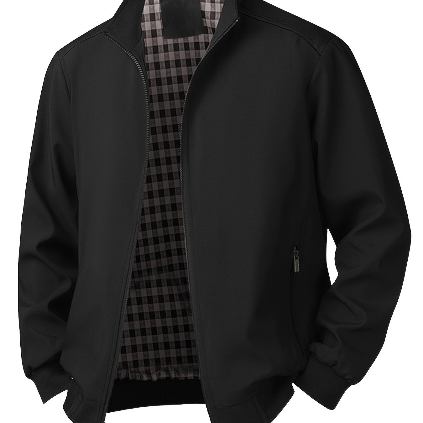 TEMU Men's Plus Size Sports Jacket Casual Business Coat For Spring And Autumn, Plus Size