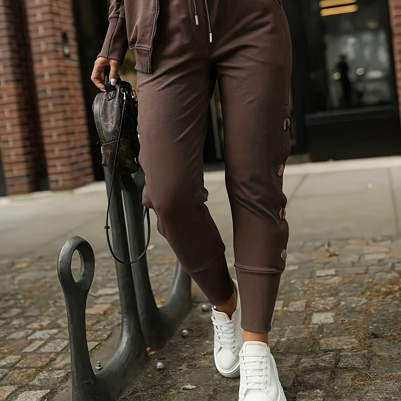 TEMU Dames Casual Broek Dames 2026 Lente en Zomer Nieuwe Stijl, Hoge Taille, Kleine Voeten Leggings, Enkel-Inkrimpende Broek [Nian Nian]