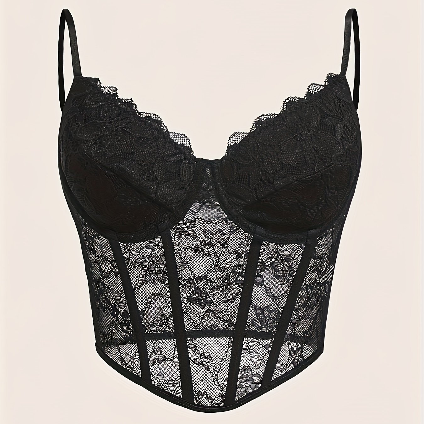 Image of Sexy Lace Rhombus Backless Boned European And American Tank Top