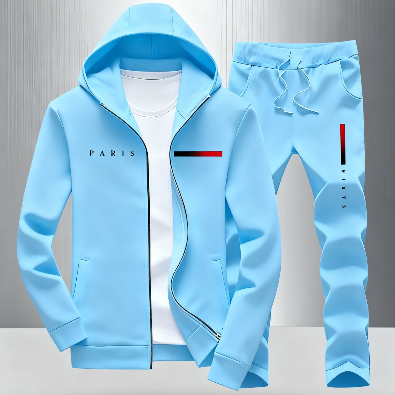 2pcs Suit. Men's Casual Sports Hooded Jacket And Trousers With 3d Printing Pattern, Suitable For Outdoor Sports And Fitness, Optional, Suitable For