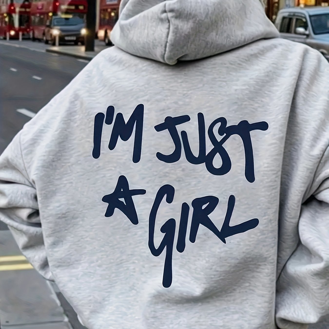TEMU D92- Women's Letter Print Hoodie Sweatshirt - Women's Fleece Warm Pocket Sweatshirt, Back To Season Women's Sweatshirt Jacket, Women's Casual