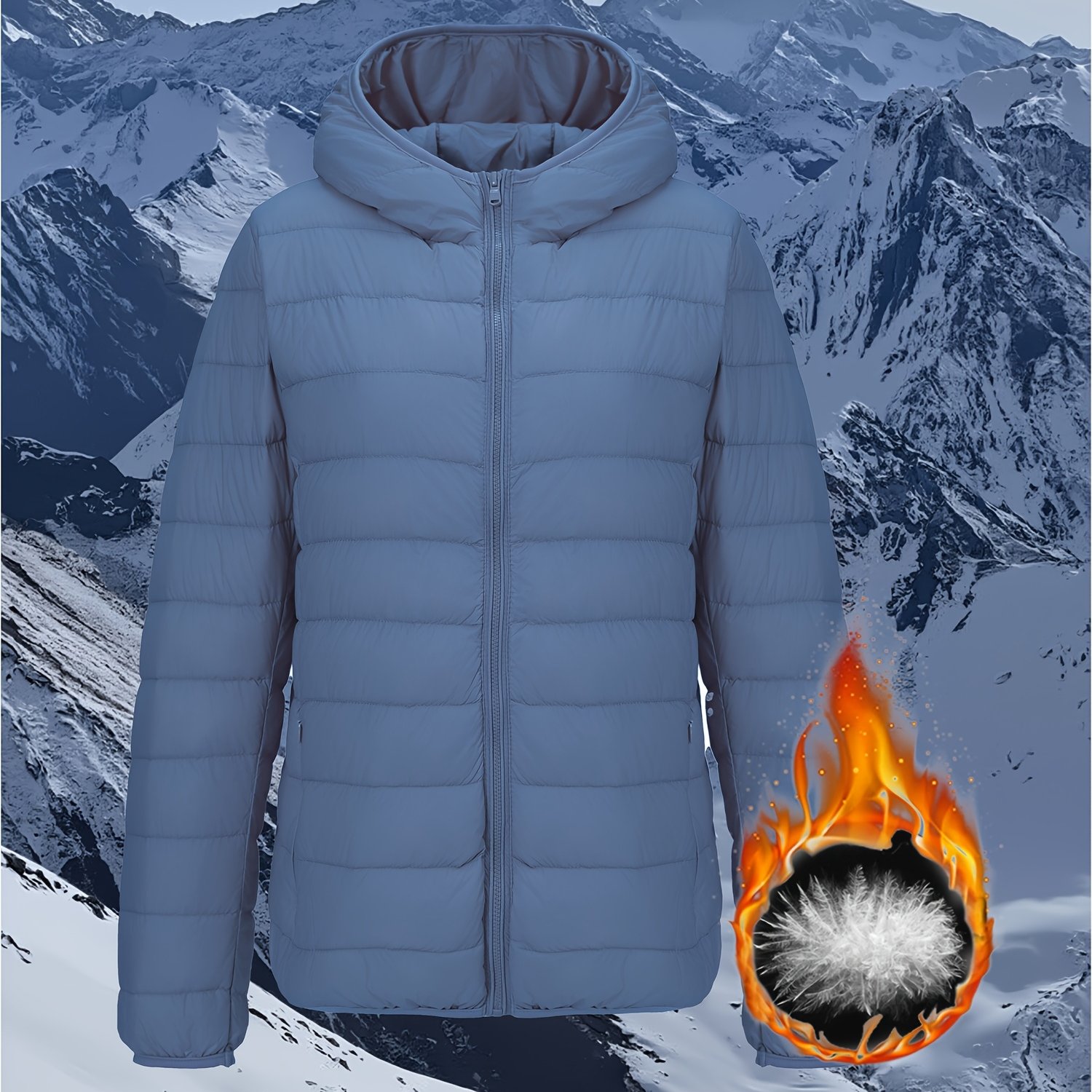 TEMU Women's Short Down Jacket, Spring Portable Hooded Warm Outerwear