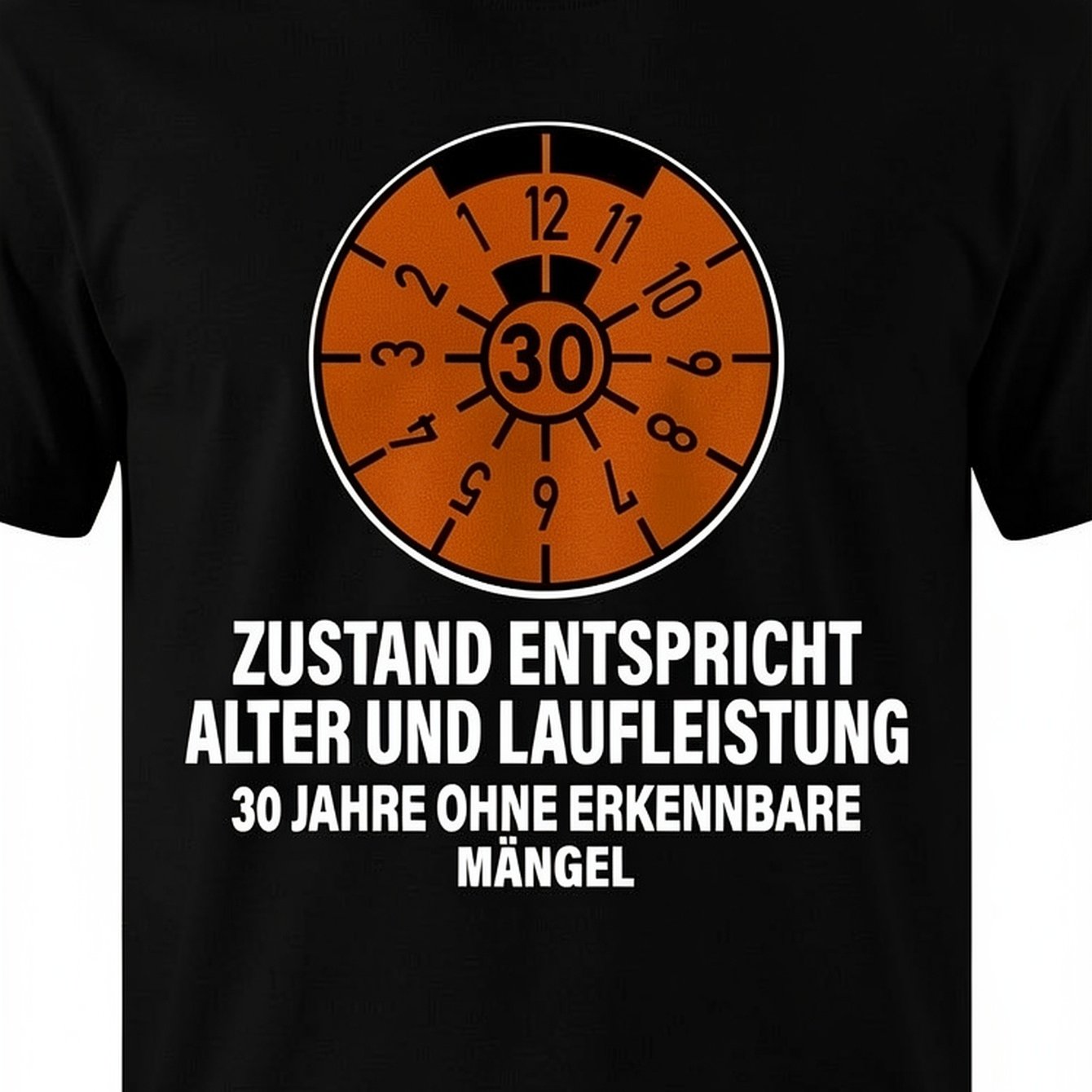 Image of Men's Funny 30th Birthday T-shirt - 30 Years Condition Age & Mileage With German Text & Speedometer Design - Humorous 30th Birthday Gift Idea For Men, Casual Round Neck Tee For Milestone