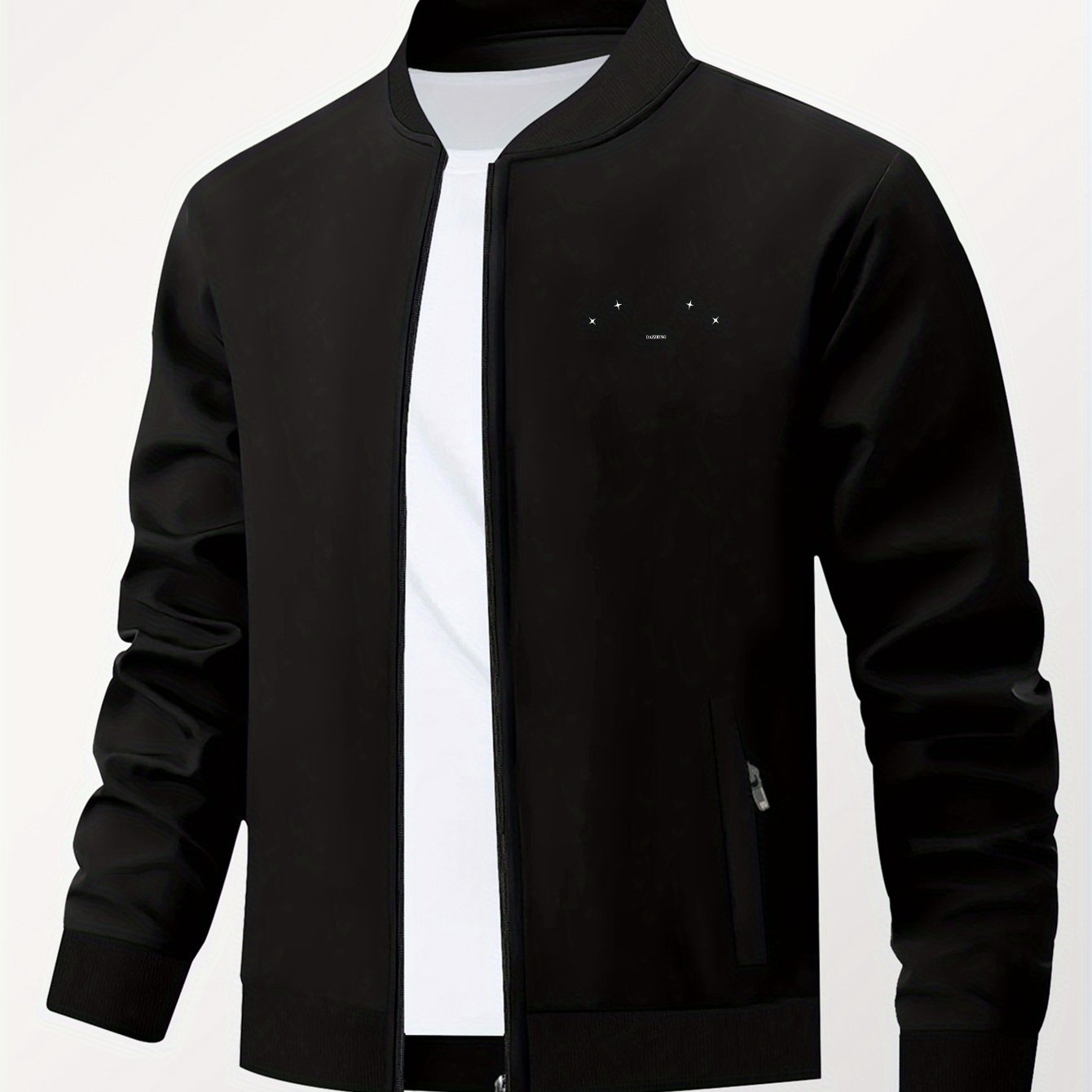 TEMU Men's Fashion Jacket, Zip Closure, Regular Fit, Autumn-winter Casual Outdoor Jacket, Plus Size