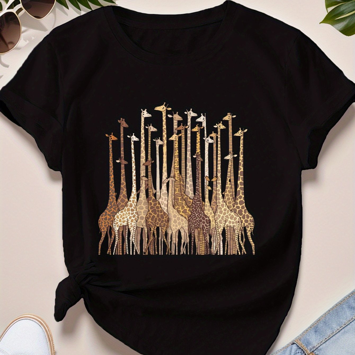 Plus Size, Abstract Giraffes Women's Plus Size S Short Sleeve T-shirt