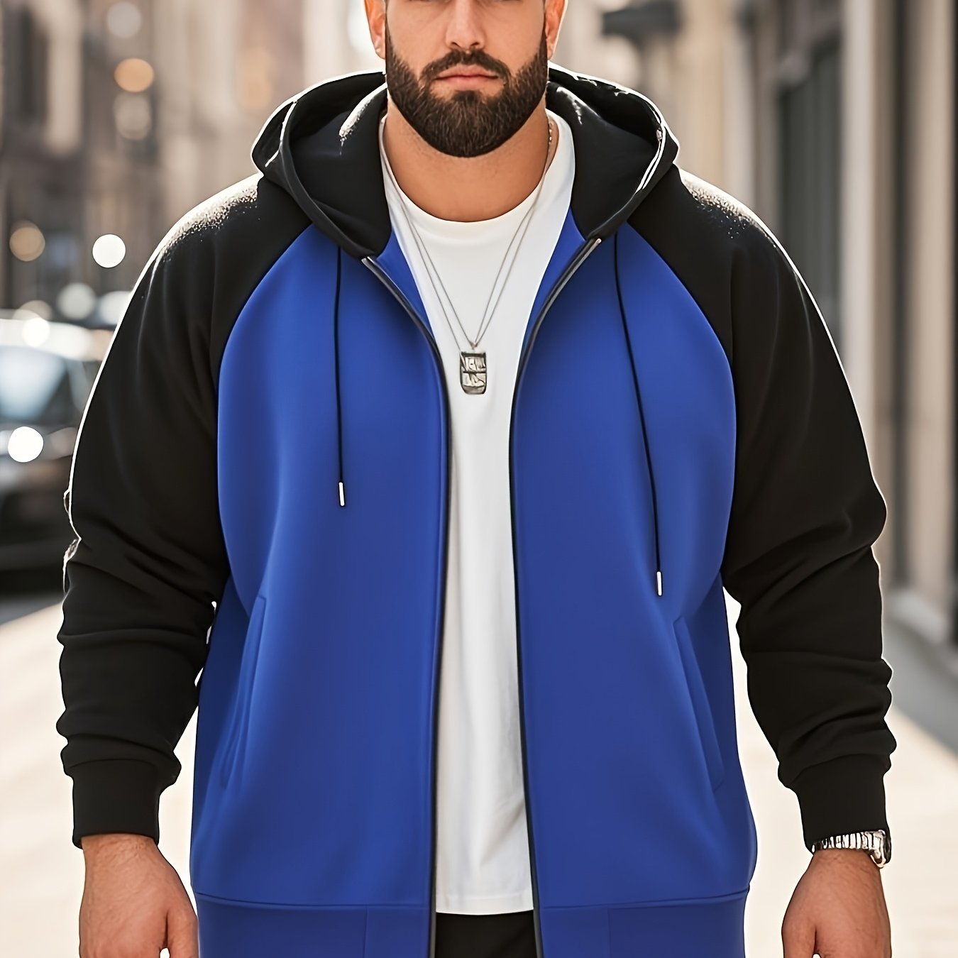 Plus Size Men's Casual Hoodie Hoy-001, Plus Size