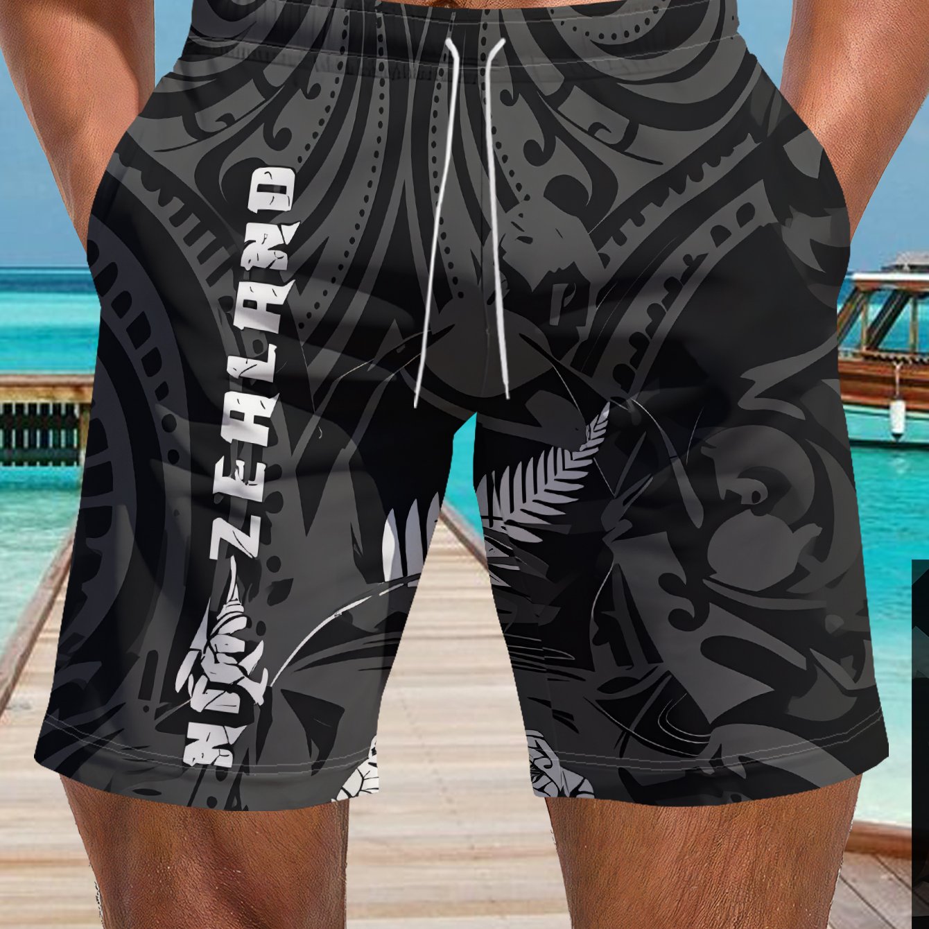 TEMU Men Wearing New Zealand Style Shorts, Showcasing Casual Energy