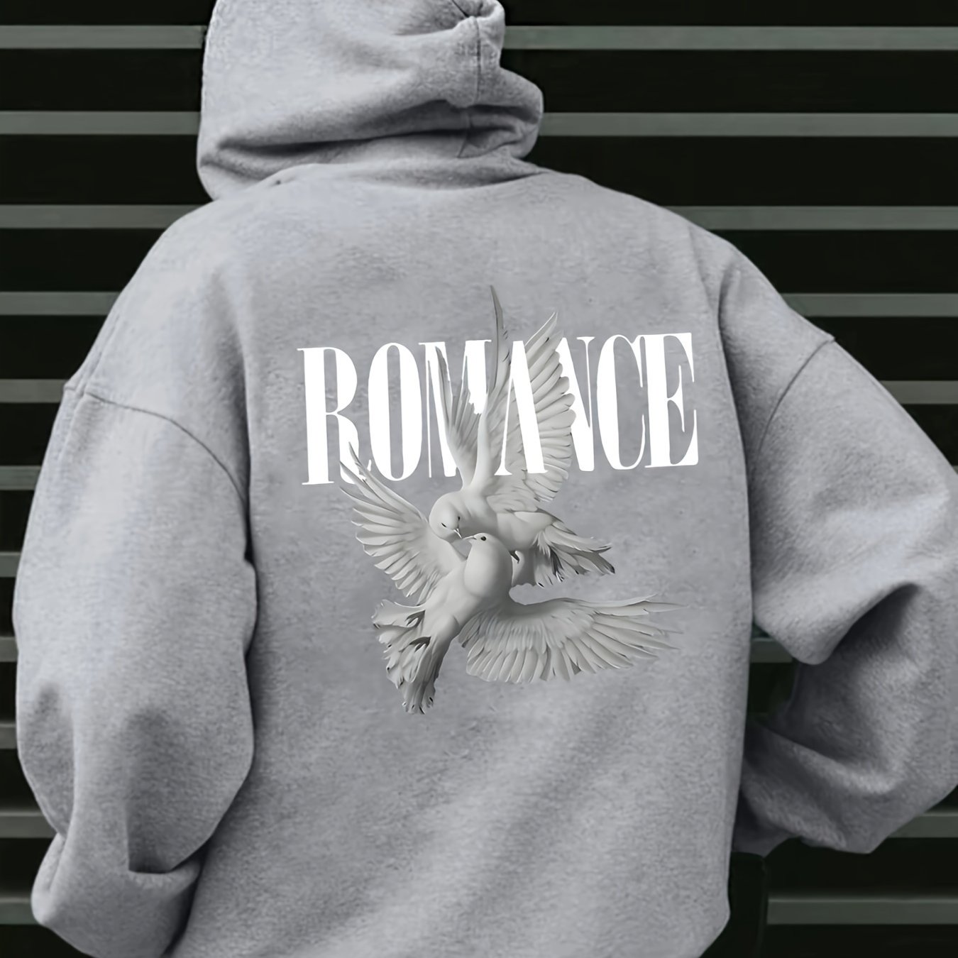 TEMU Autumn Winter Men's Easy Casual Athletic Loose Versatile Pigeon Print Sweatshirt