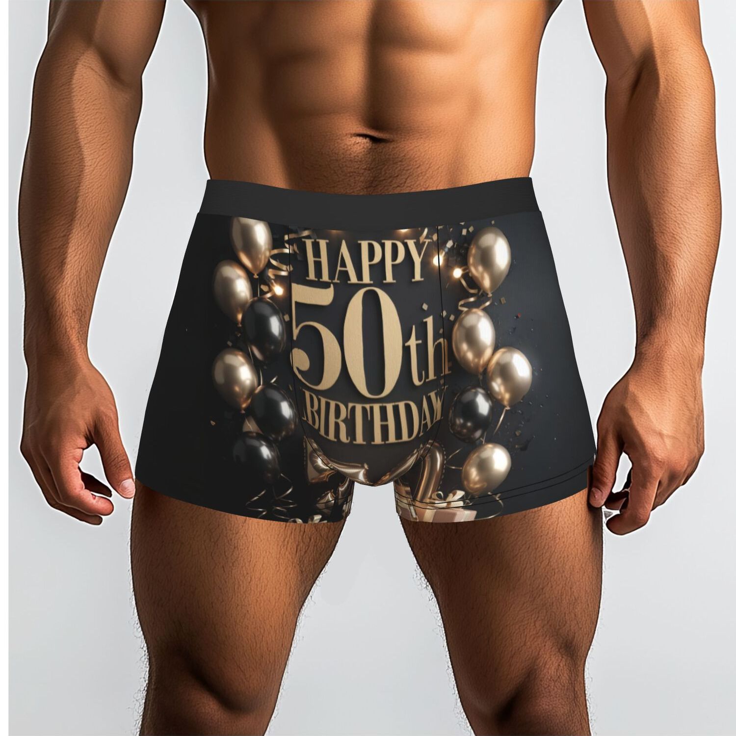 TEMU 1pc 50th Birthday 50 Years Underpants Breathbale Panties For Man Underwear Print Shorts Boxer Briefs