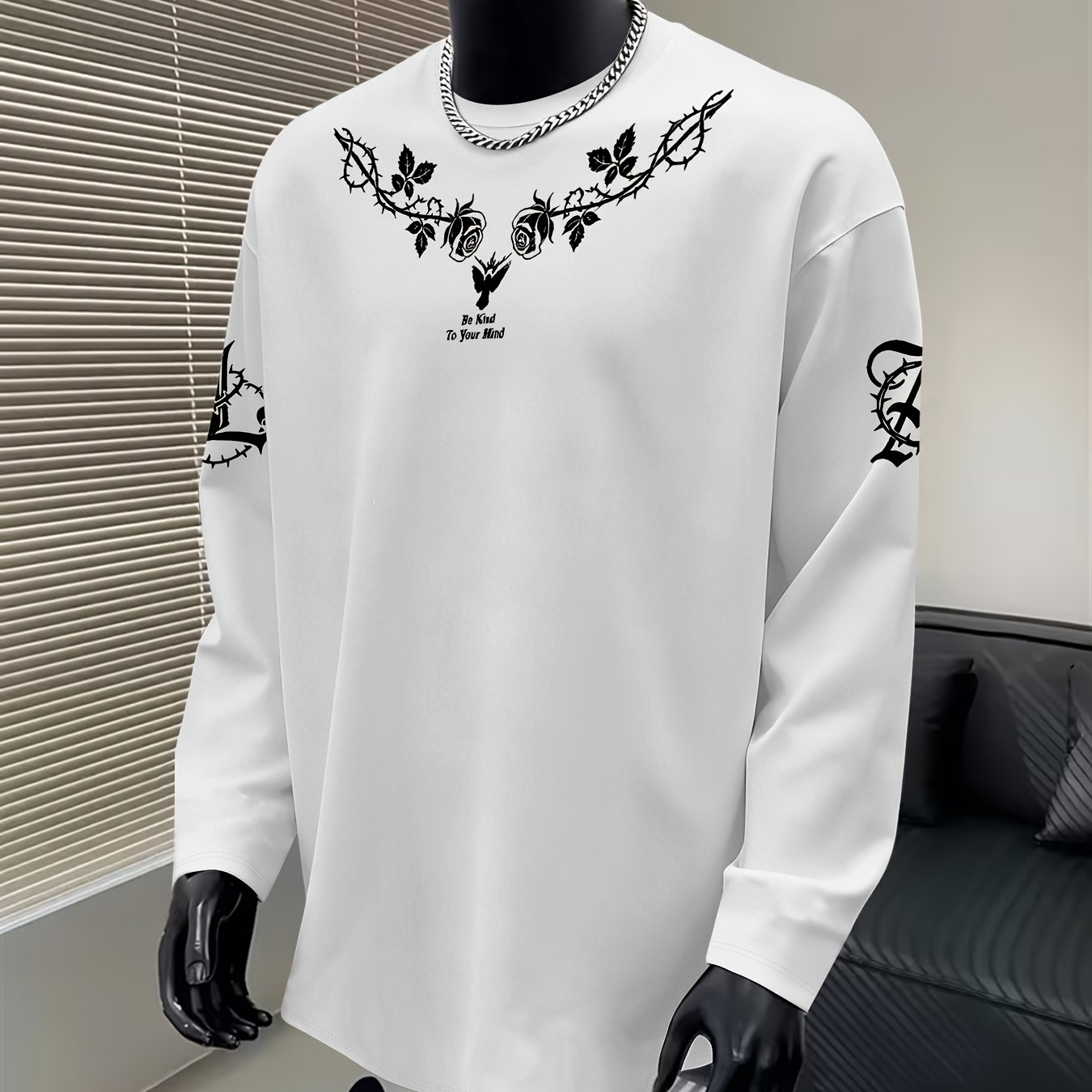 TEMU Men's Long Sleeve T-shirt With Print, Regular Spring/autumn Sleeve Top, Outdoor Casual Top