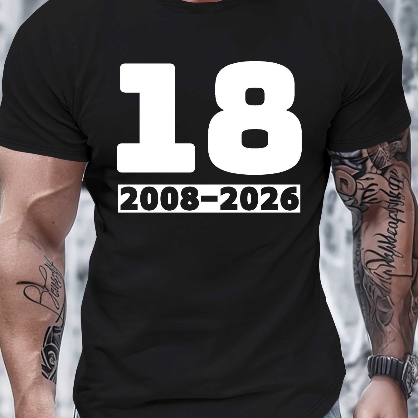 TEMU New 2026 Model 18th Birthday T-shirt For Men Born In 2008, Gift