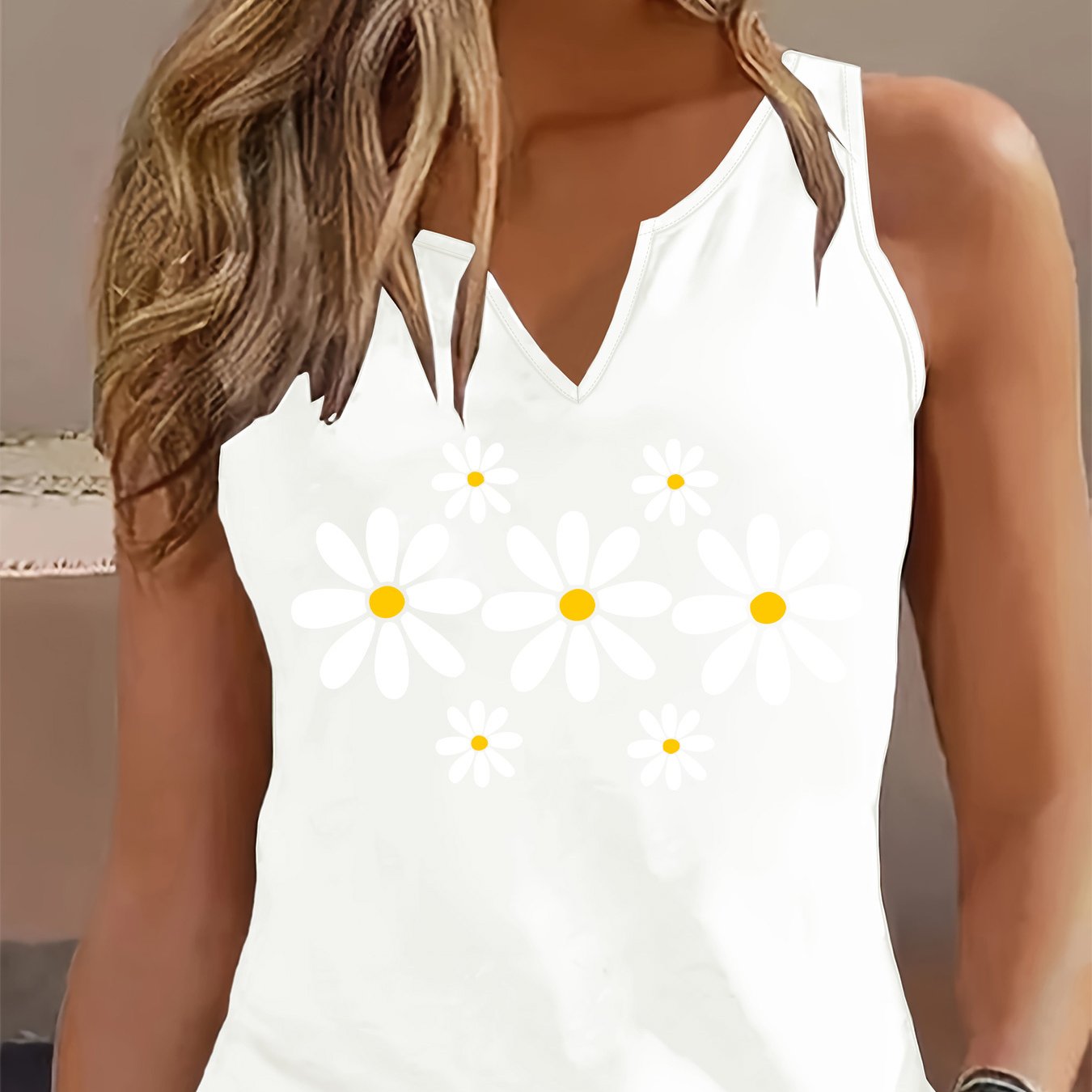 TEMU Graphic Print Tank Top, Sleeveless Casual Top For Summer & Spring, Women's Clothing