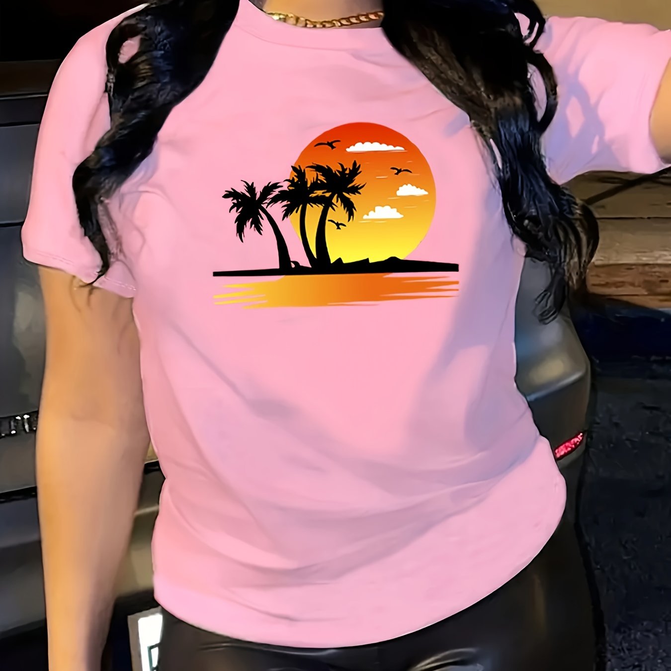 TEMU S274 Personalized Printed Casual Short-sleeved Shirt